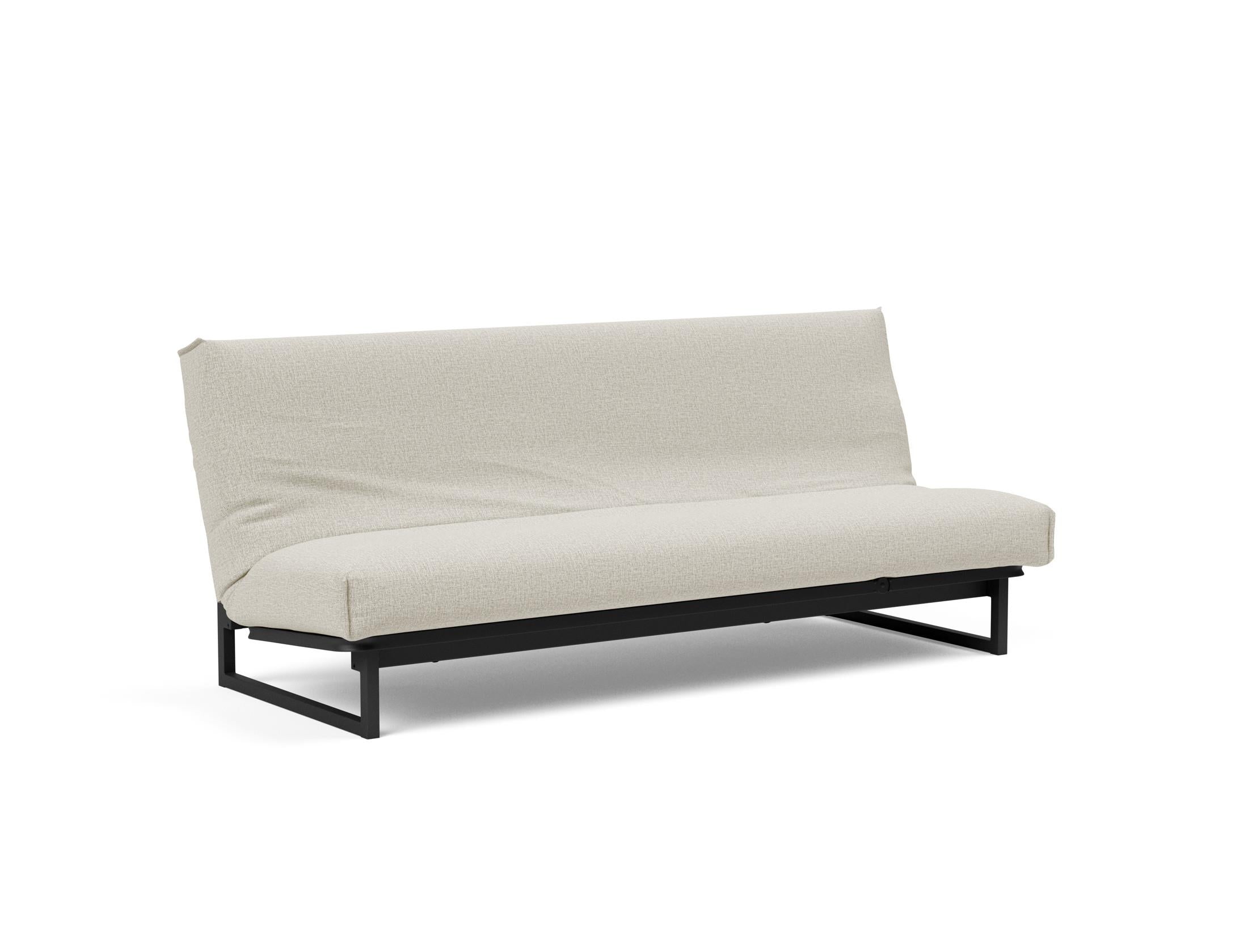 Fraction 120 Bettsofa Nordic Cover: stilvolles, platzsparendes Sofa mit bequemer Soft Spring-Matratze, perfekt für Gäste und kleine Wohnungen.