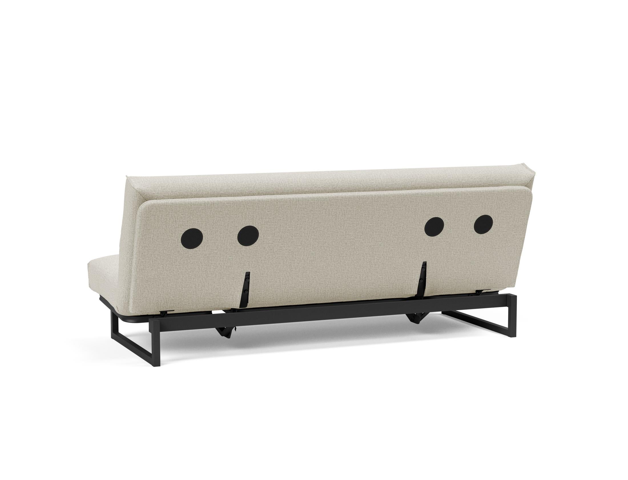 Fraction 120 Bettsofa Nordic Cover: modernes, multifunktionales Sofa mit verstellbarer Rückenlehne und hochwertiger Matratze für optimalen Schlafkomfort.