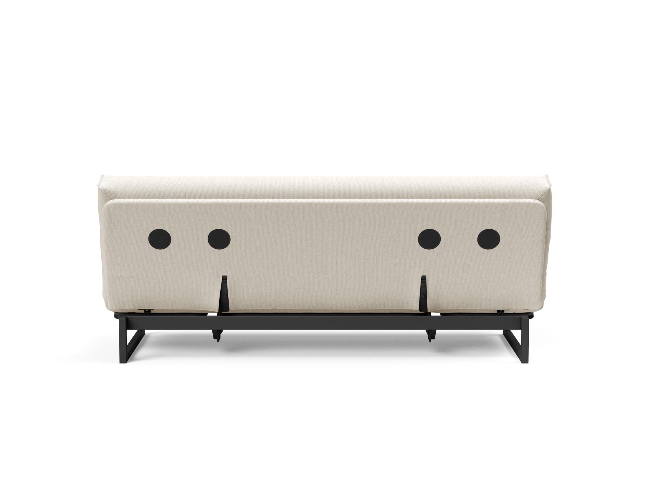 Fraction 120 Bettsofa Nordic Cover: stilvolles, platzsparendes Sofa mit bequemer Soft Spring-Matratze, perfekt für Gäste und kleine Wohnungen.