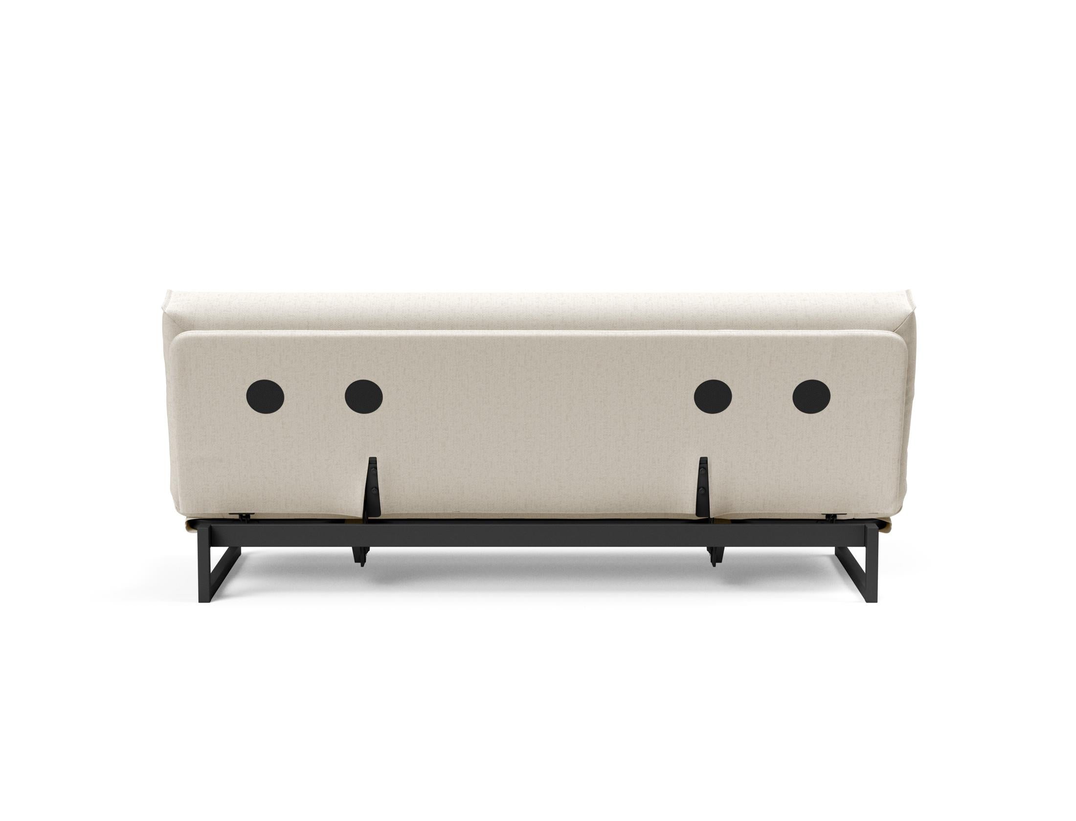 Fraction 120 Bettsofa: Elegantes Schlafsofa mit abnehmbarem Nordic-Bezug und komfortabler Soft Spring Matratze für entspannte Nächte und stilvolles Wohnen.