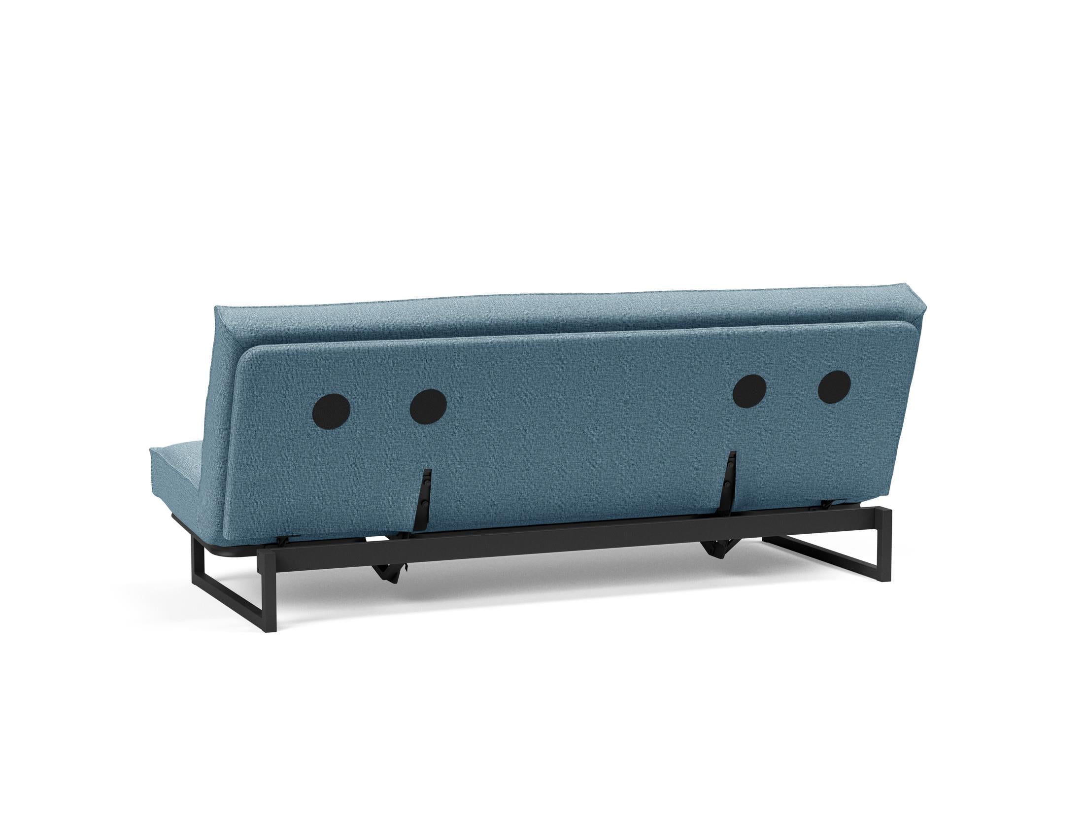 Erleben Sie das Fraction 120 Bettsofa Sharp Plus Cover Soft Spring von Innovation Living – ein elegantes, funktionales Sofa, ideal für kleine Räume.