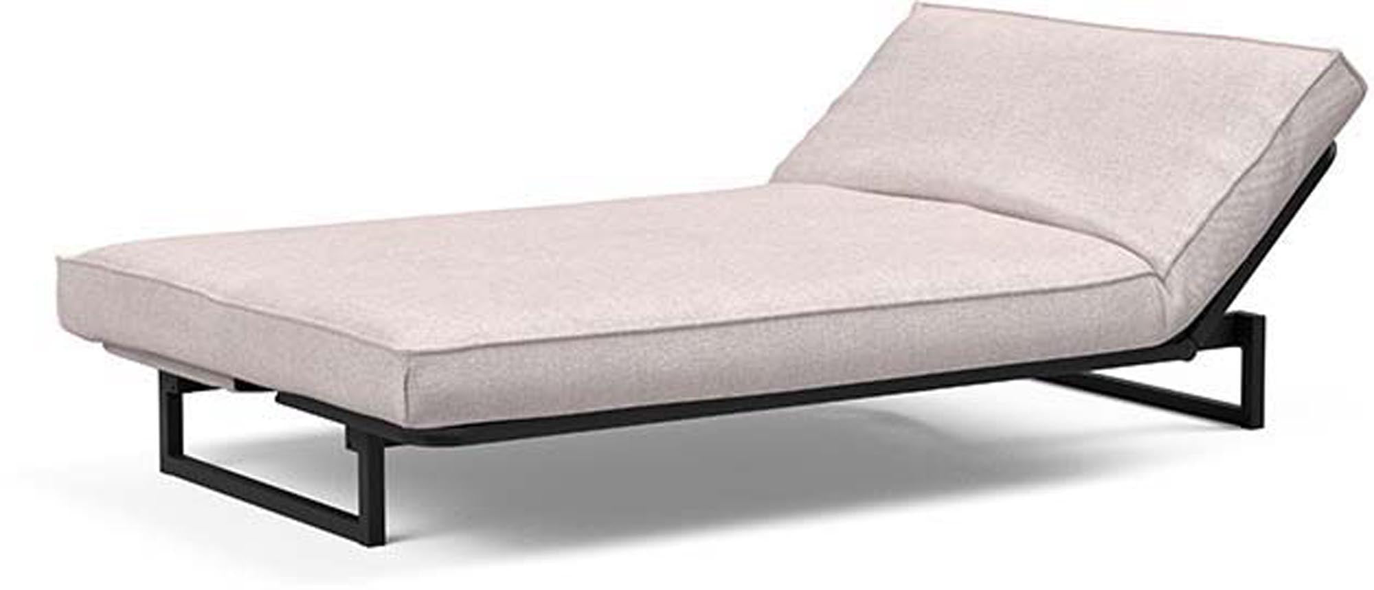 Erleben Sie das Fraction 120 Bettsofa Sharp Plus Cover von Innovation Living – ein modernes Sofa, das sich mühelos in ein bequemes Bett verwandelt und ideal für kleine Räume ist.