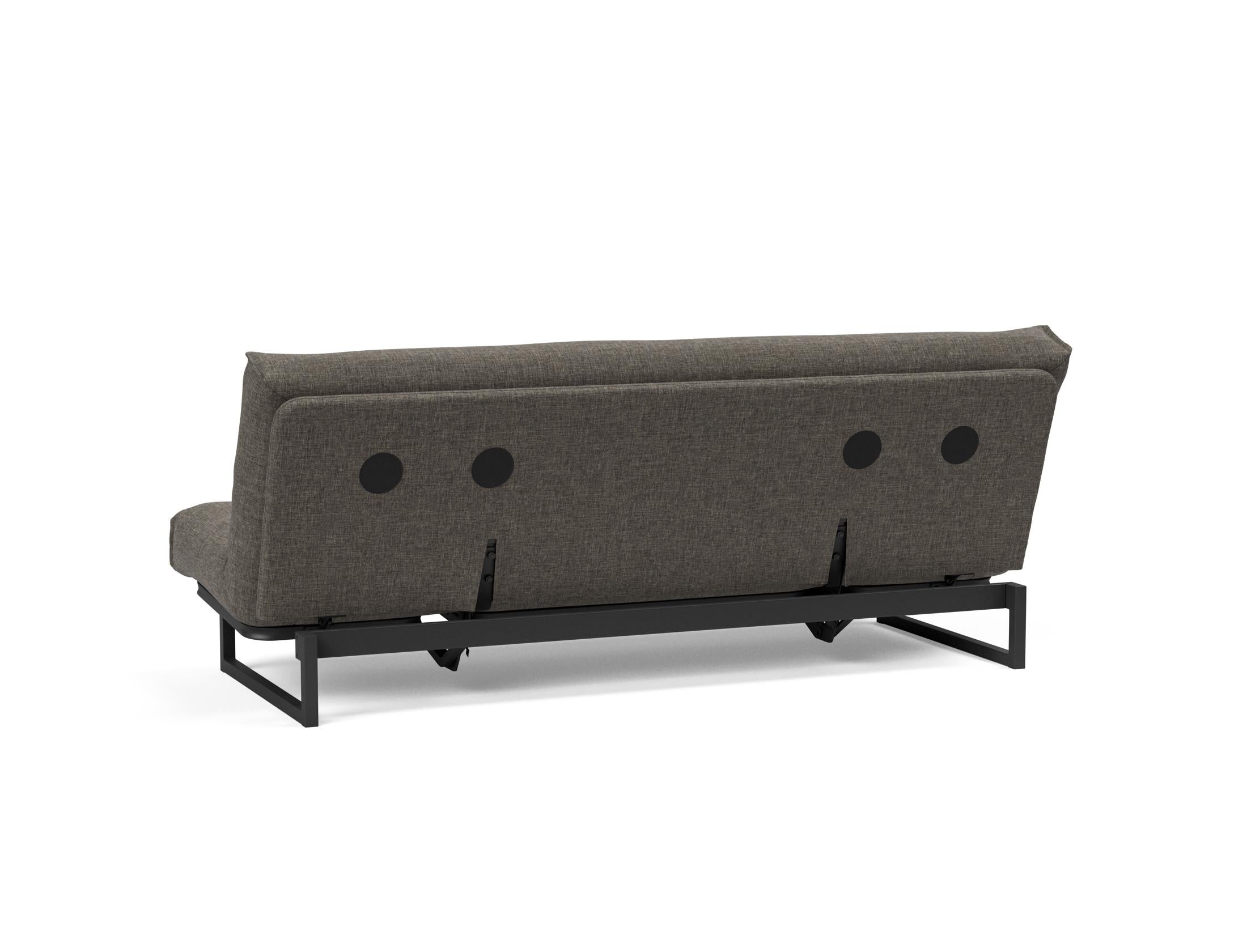 Fraction 120 Bettsofa Nordic: modernes, flexibles Sofa mit hochwertiger Soft Spring-Matratze, ideal für kleine Räume und Übernachtungsgäste.