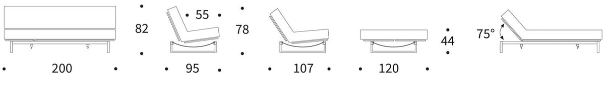 Fraction 120 Bettsofa Nordic mit Gestellbezug Soft Spring in 280 Avella Sand präsentiert im Onlineshop von KAQTU Design AG. Bettsofa ist von Innovation Living