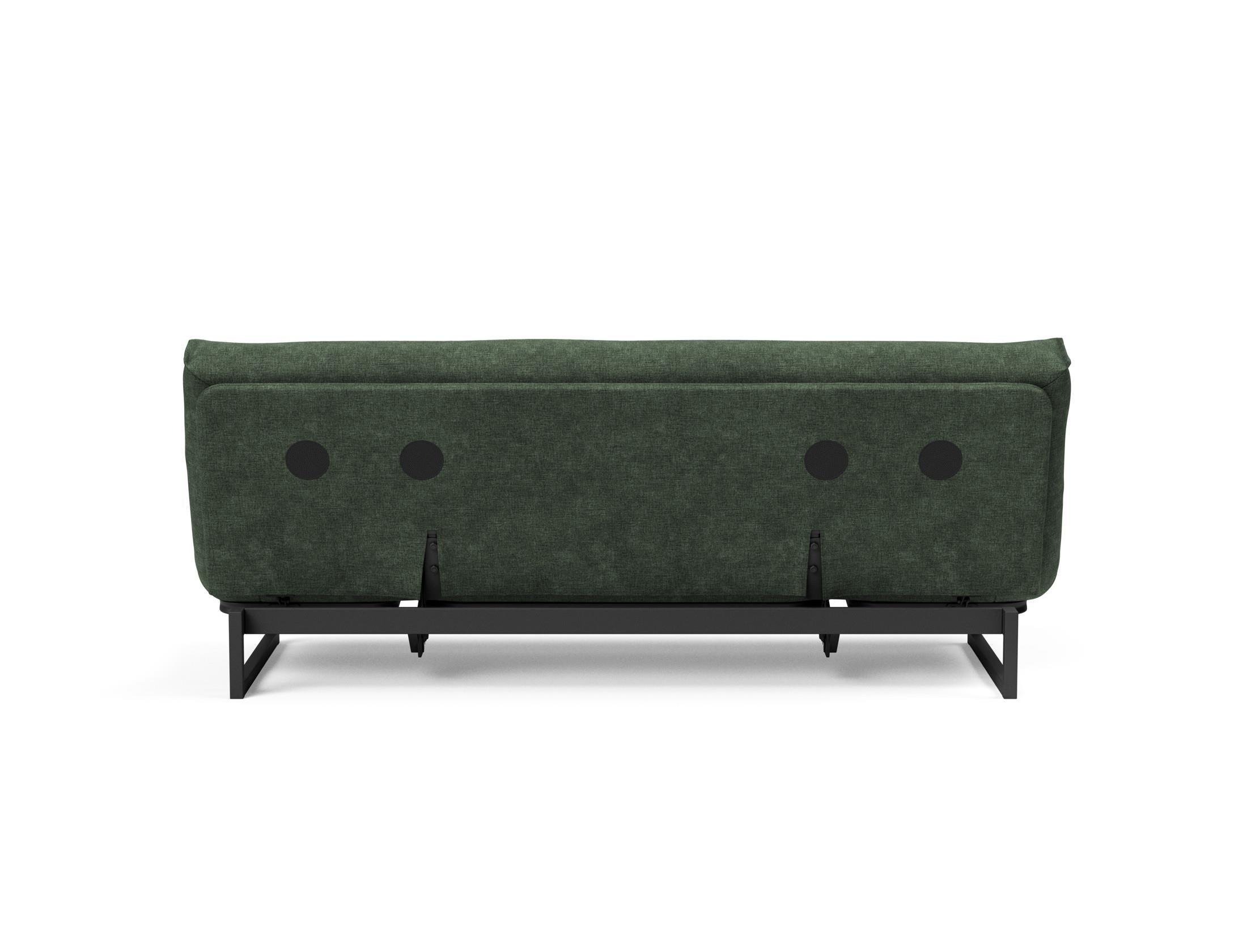 Fraction 120 Bettsofa Nordic Soft Spring: modernes skandinavisches Design, ideal für kompakte Räume, bietet hohen Sitzkomfort und eine praktische Schlafgelegenheit.