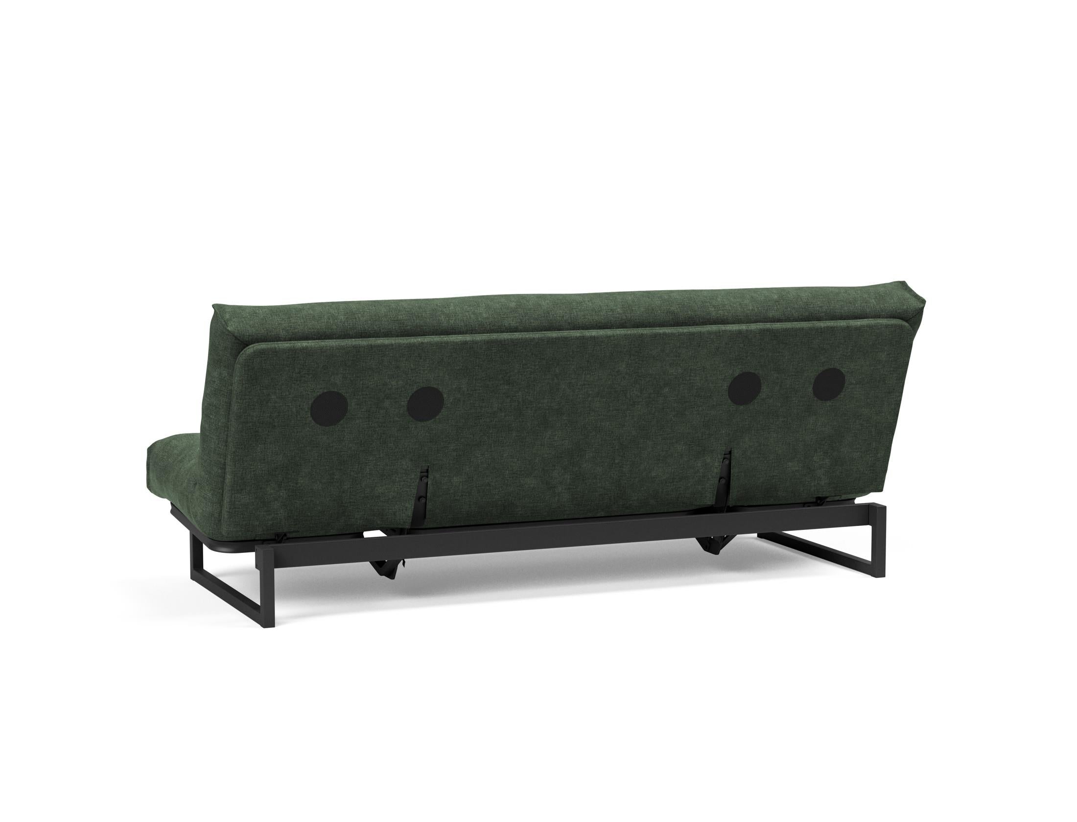 Fraction 120 Bettsofa Nordic: Flexibles Sofa mit skandinavischem Flair, perfekt für kleine Räume. Hochwertige Soft Spring-Matratze für besten Schlafkomfort.