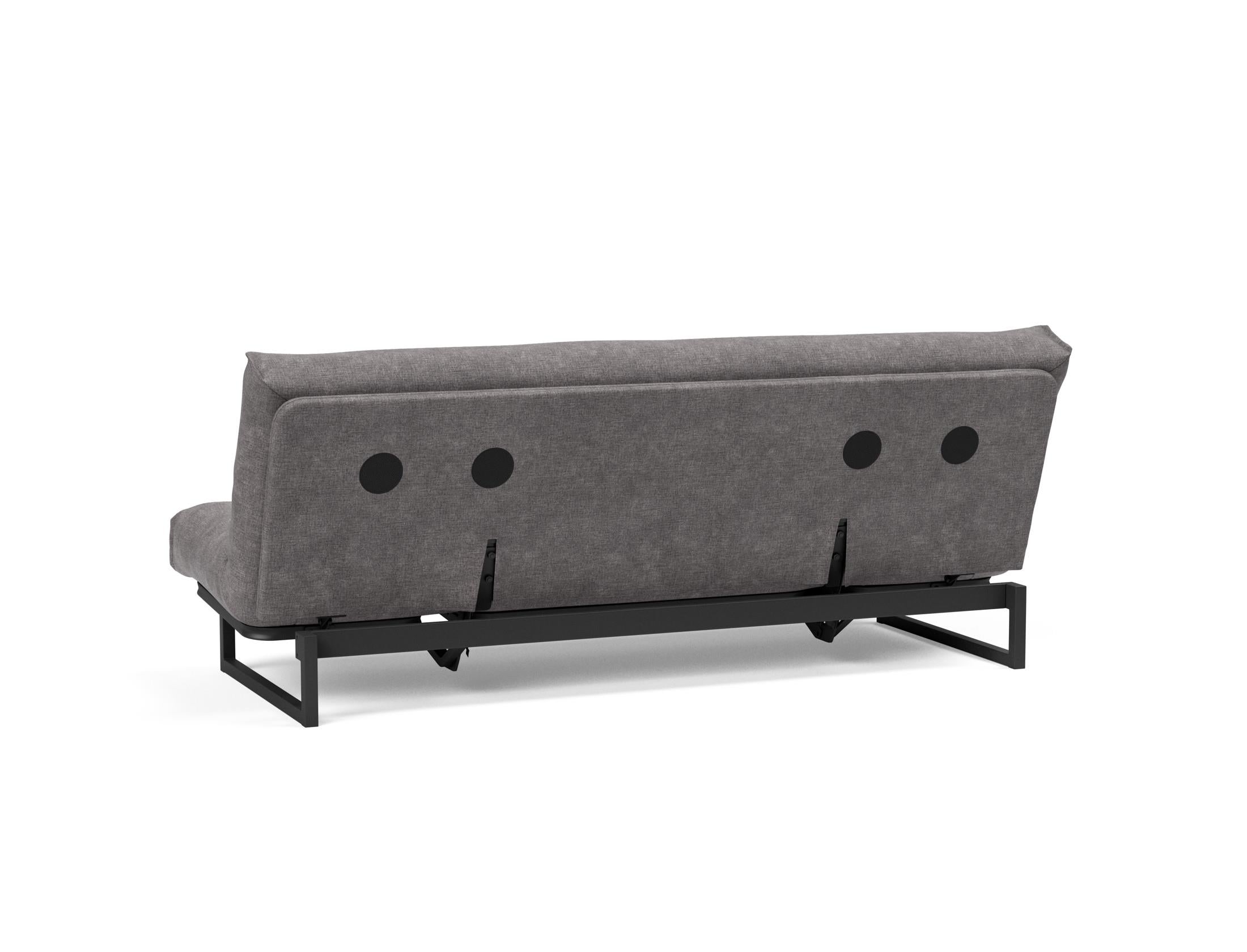 Fraction 120 Bettsofa Nordic: Flexibles Sofa mit skandinavischem Flair, perfekt für kleine Räume. Hochwertige Soft Spring-Matratze für besten Schlafkomfort.