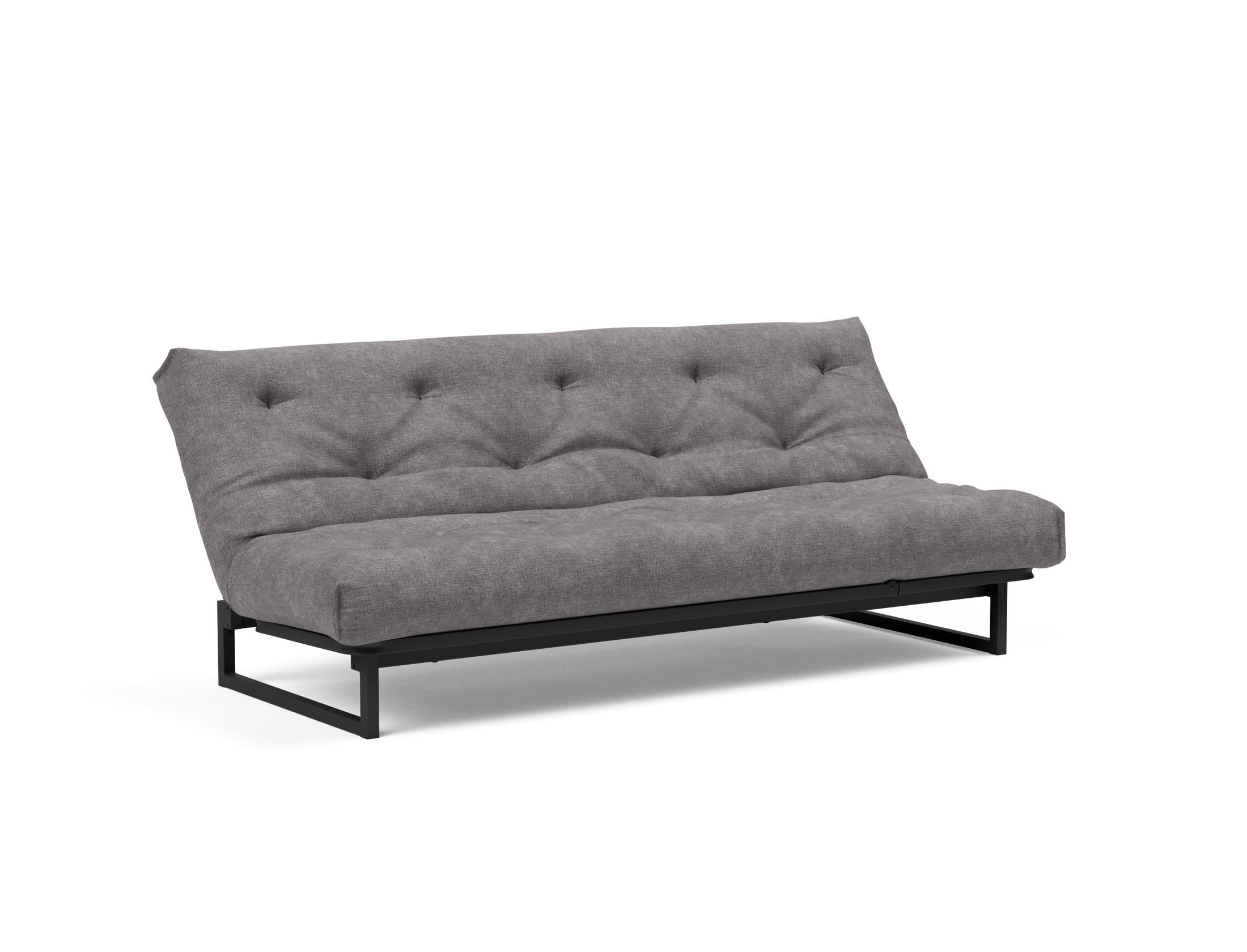 Fraction 120 Bettsofa Nordic: Stilvolles, multifunktionales Sofa für kleine Räume. Bequemes Bett mit verstellbaren Rückenlehnen und hochwertiger Matratze.
