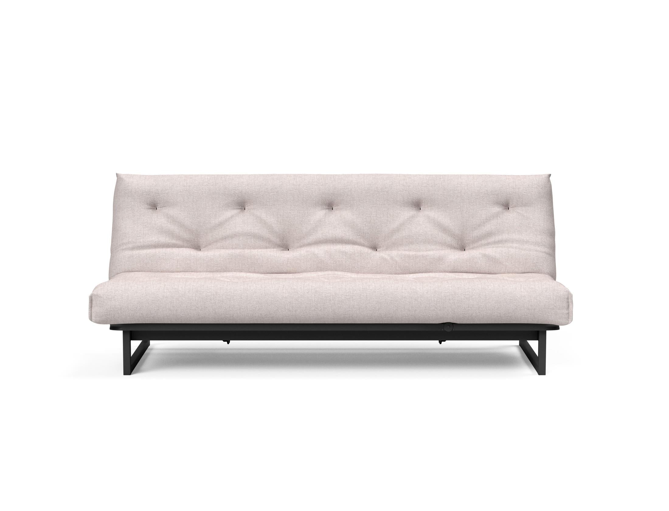 Fraction 120 Bettsofa Nordic Soft Spring: stilvolles skandinavisches Sofa, perfekt für kleine Wohnungen, vereint Komfort und Funktionalität für entspannte Nächte.