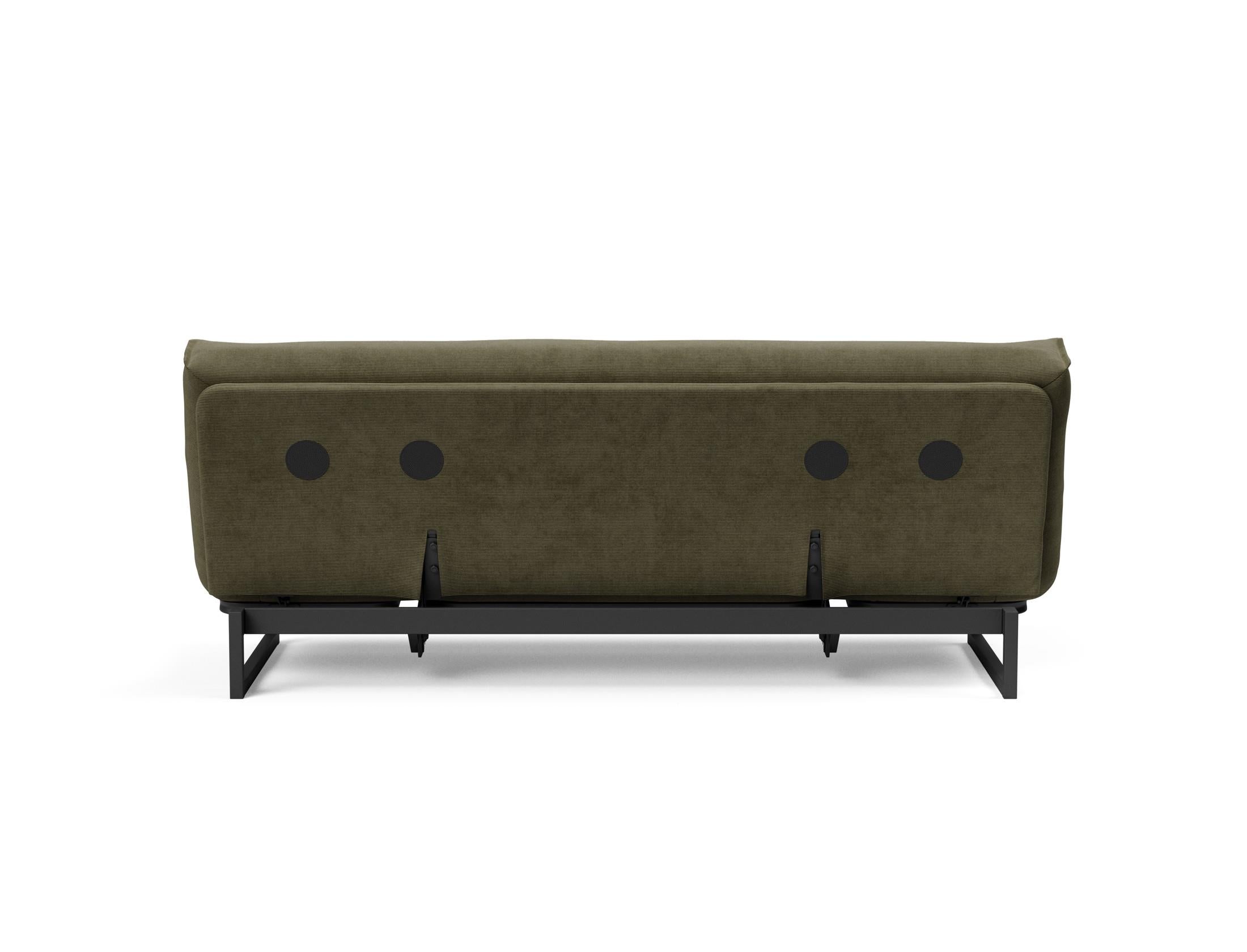 Fraction 120 Bettsofa Nordic Soft Spring: stilvolles skandinavisches Sofa, perfekt für kleine Wohnungen, vereint Komfort und Funktionalität für entspannte Nächte.