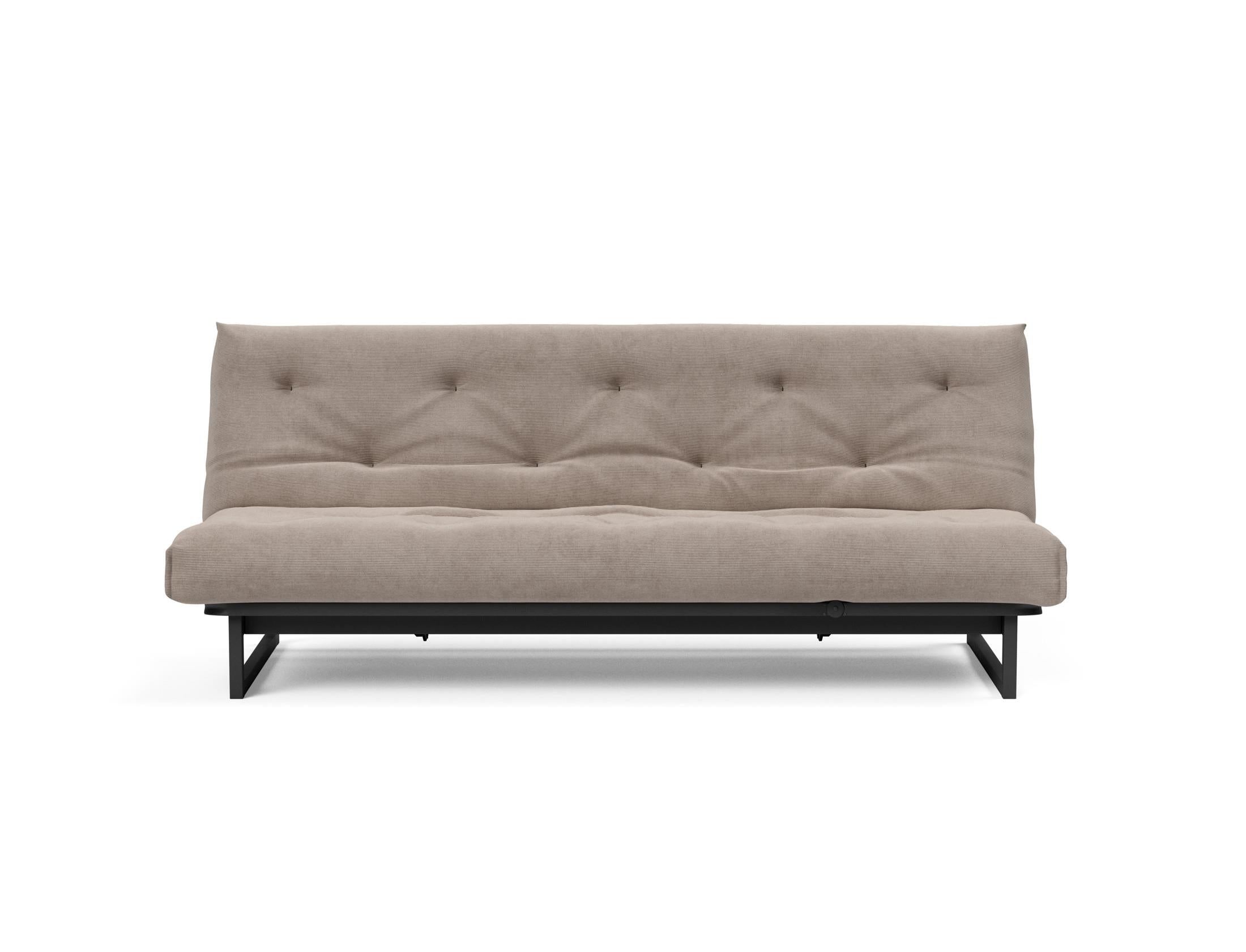 Fraction 120 Bettsofa Nordic Soft Spring: modernes skandinavisches Design, ideal für kompakte Räume, bietet hohen Sitzkomfort und eine praktische Schlafgelegenheit.
