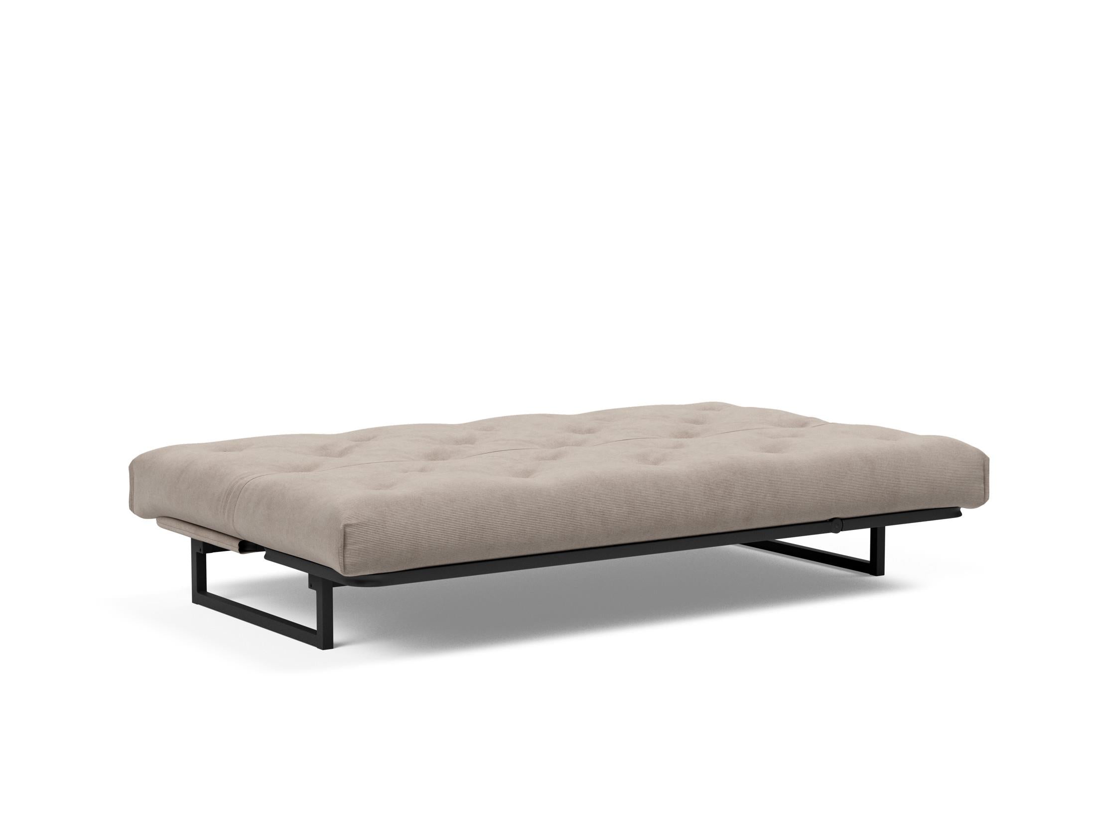 Fraction 120 Bettsofa Nordic: stilvolles, funktionales Sofa mit anpassbarer Kopfhöhe und komfortabler Soft Spring-Matratze – perfekt für Übernachtungsgäste.