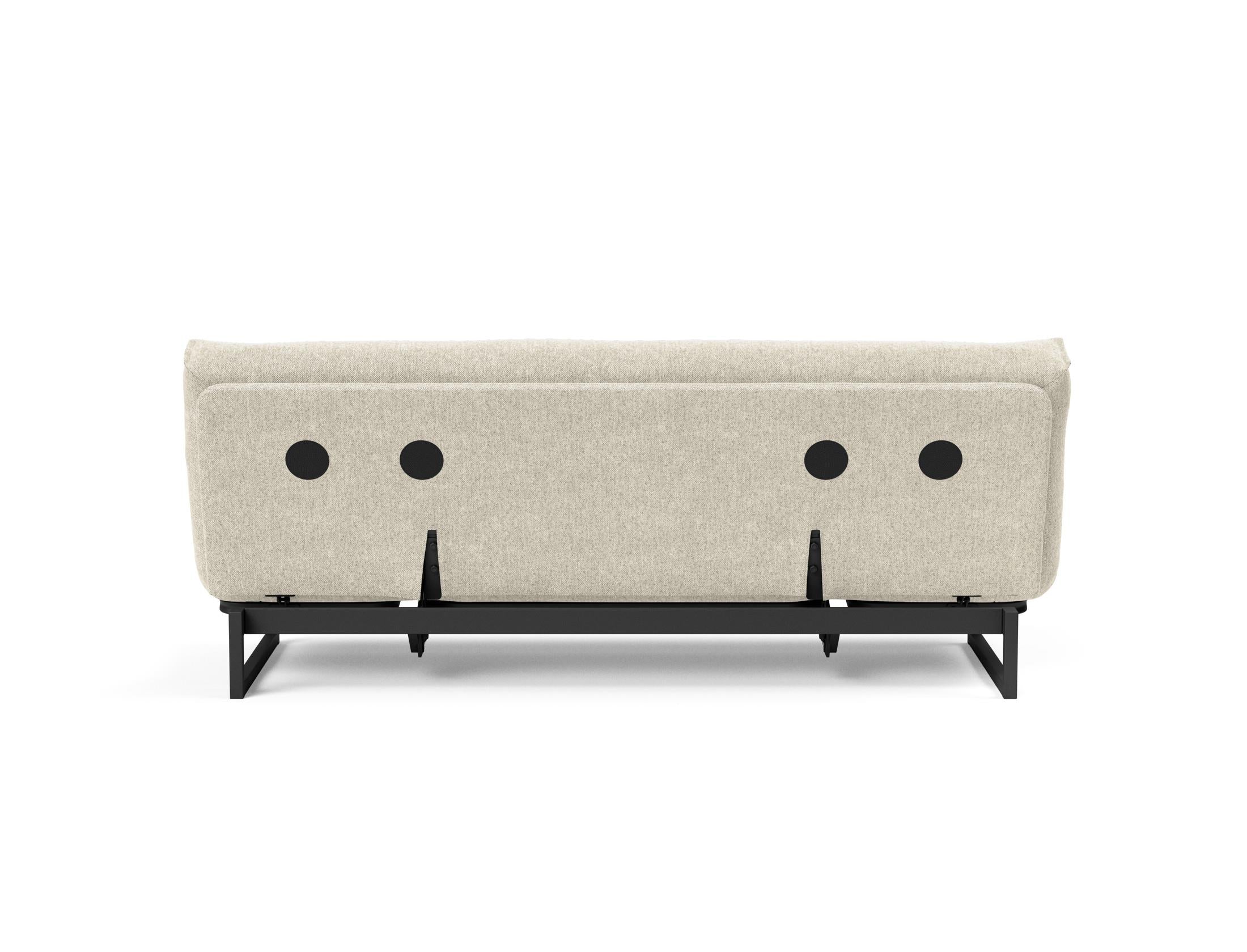 Fraction 120 Bettsofa Nordic Soft Spring: stilvolles skandinavisches Sofa, perfekt für kleine Wohnungen, vereint Komfort und Funktionalität für entspannte Nächte.