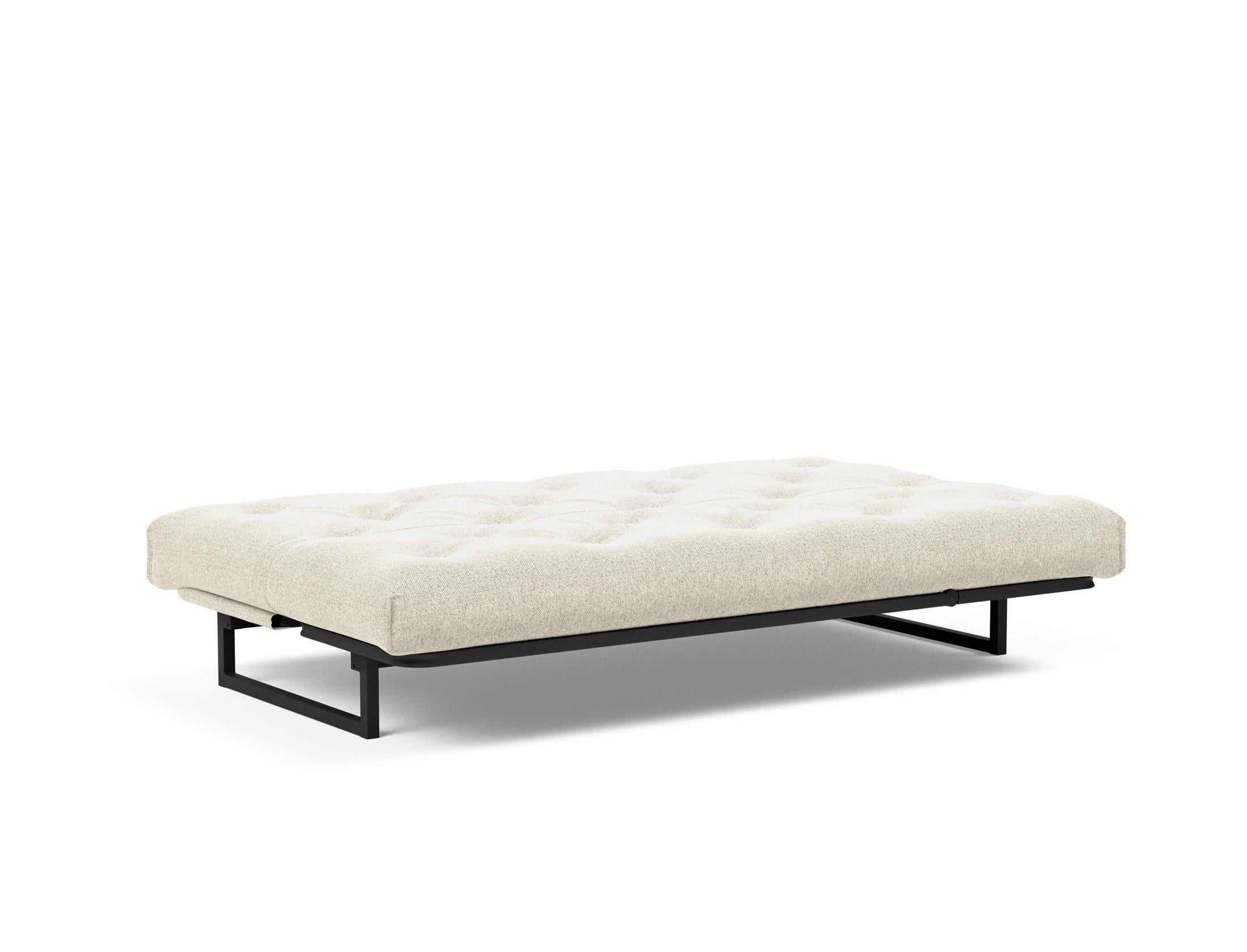 Fraction 120 Bettsofa Nordic: stilvolles, funktionales Sofa mit anpassbarer Kopfhöhe und komfortabler Soft Spring-Matratze – perfekt für Übernachtungsgäste.