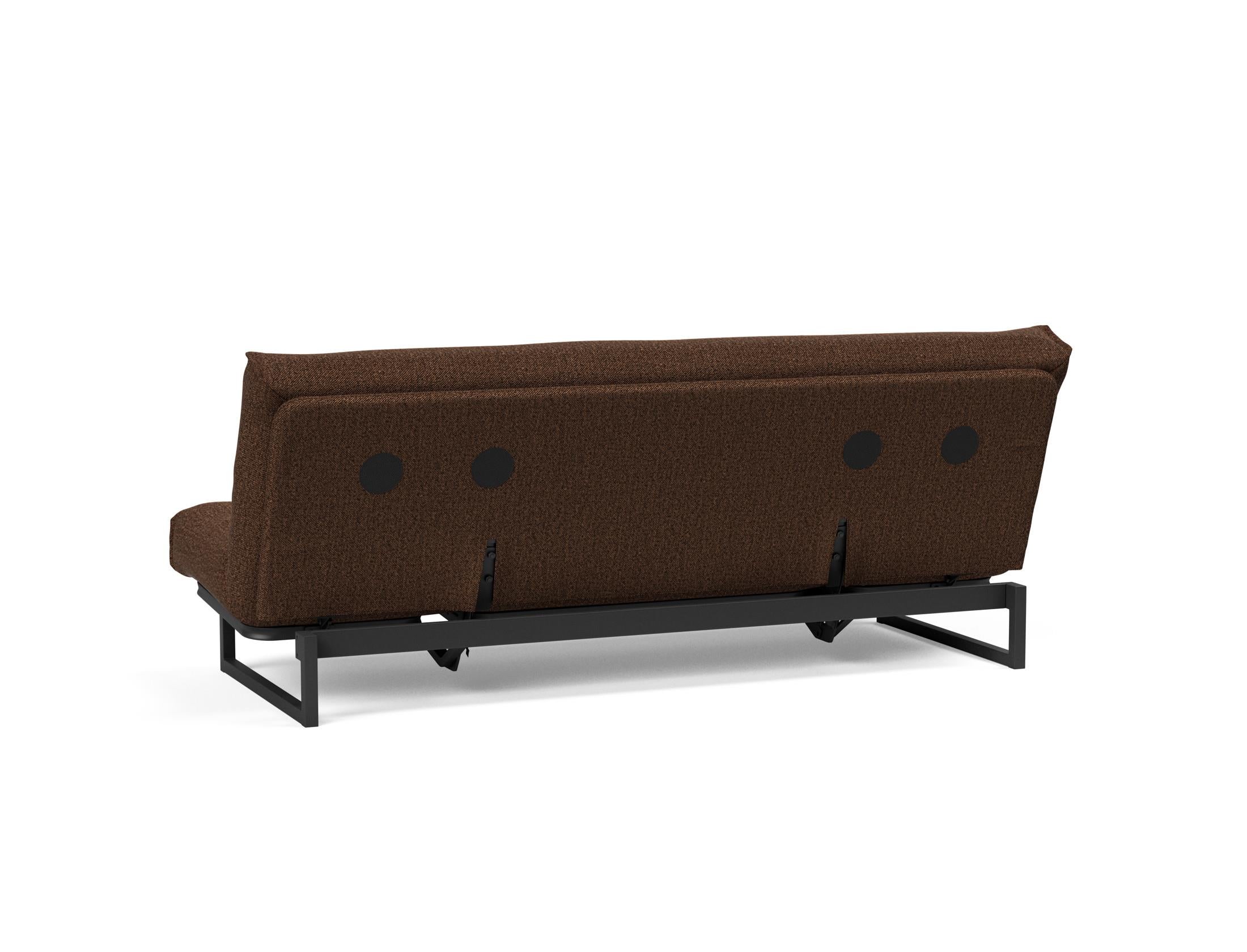 Fraction 120 Bettsofa Nordic: modernes, flexibles Sofa mit hochwertiger Soft Spring-Matratze, ideal für kleine Räume und Übernachtungsgäste.