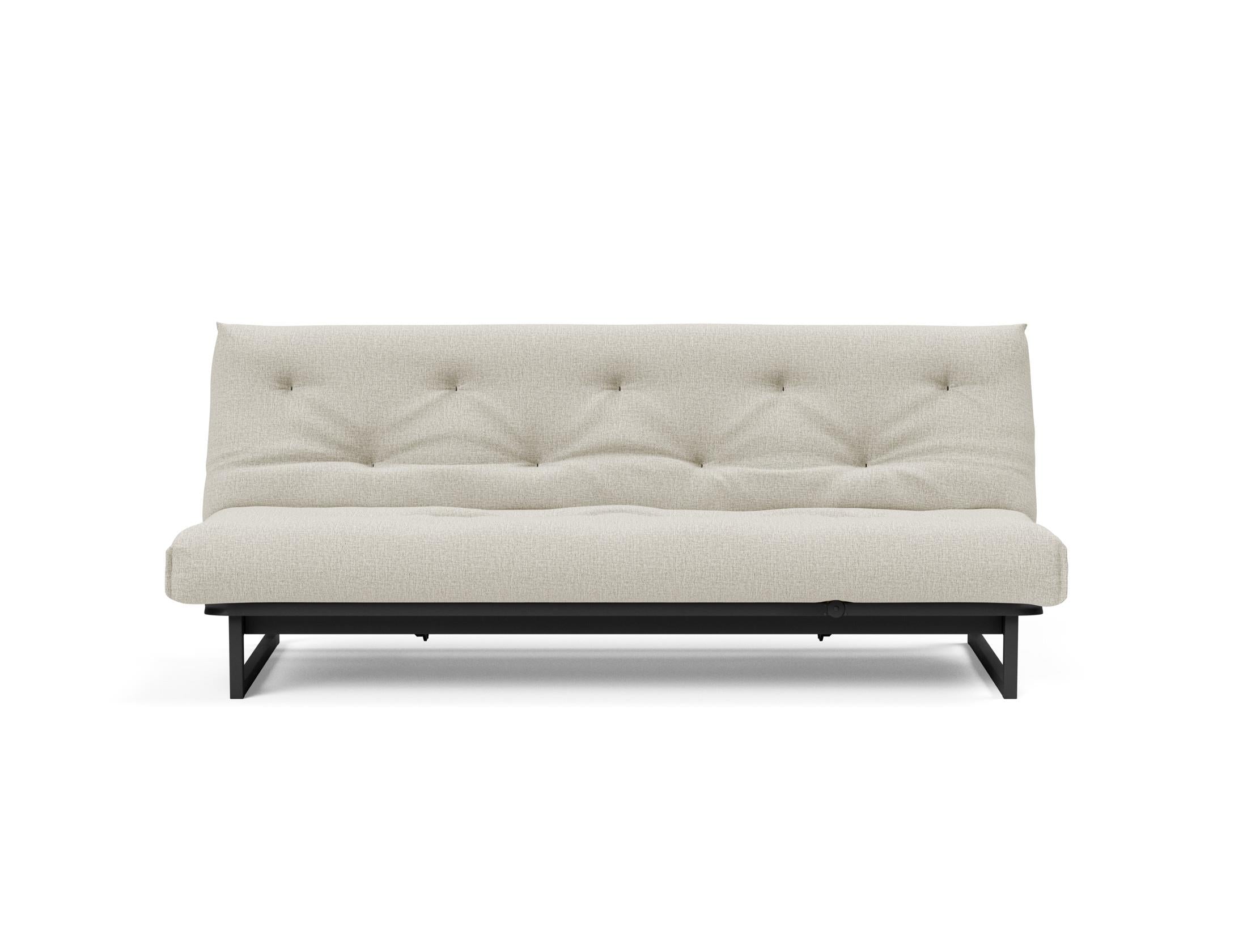 Stylisches Fraction 120 Bettsofa von Innovation Living, perfekt für kompakte Wohnräume, kombiniert elegantes skandinavisches Design mit praktischer Flexibilität.