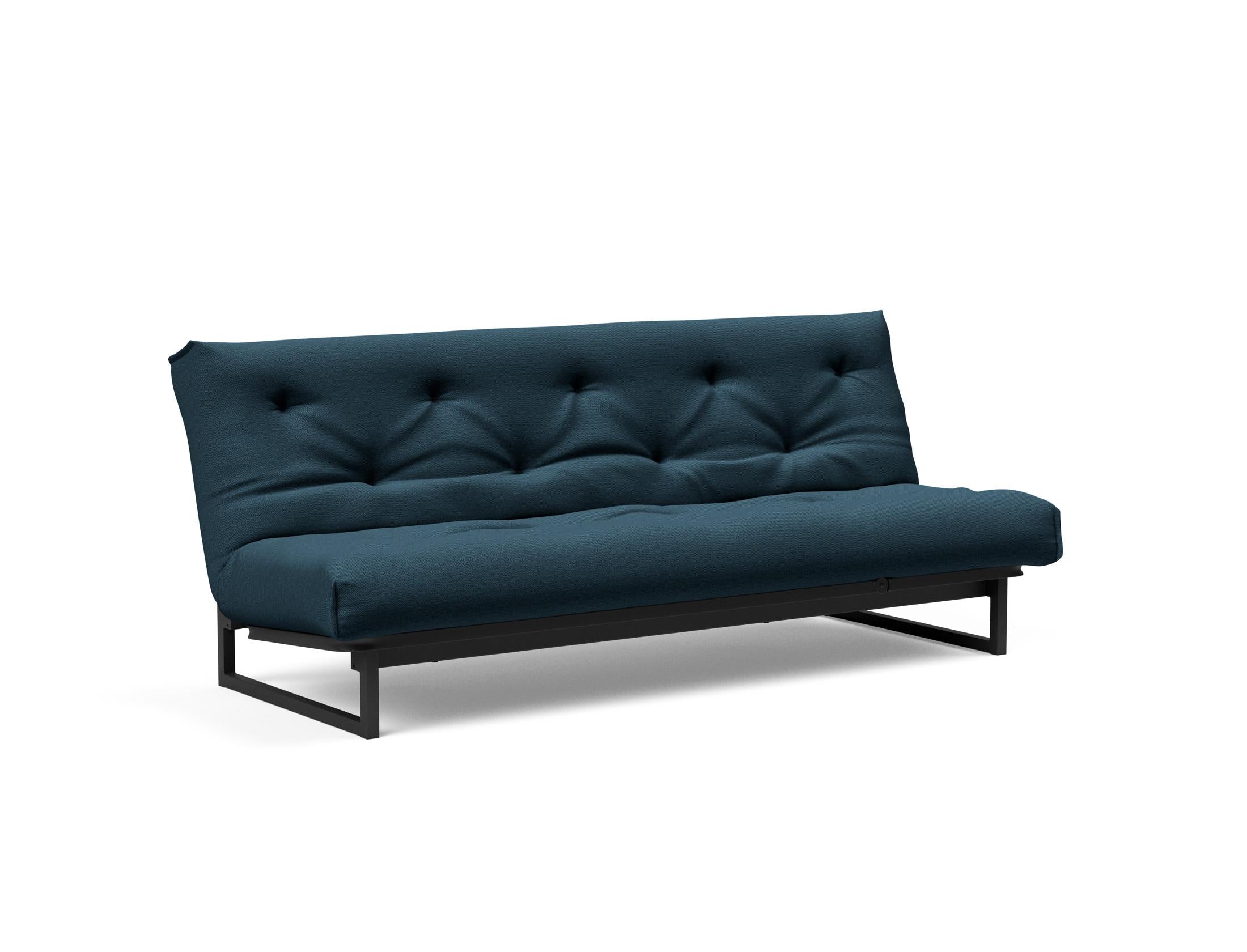 Fraction 120 Bettsofa Nordic Soft Spring: stilvolles skandinavisches Sofa, perfekt für kleine Wohnungen, vereint Komfort und Funktionalität für entspannte Nächte.
