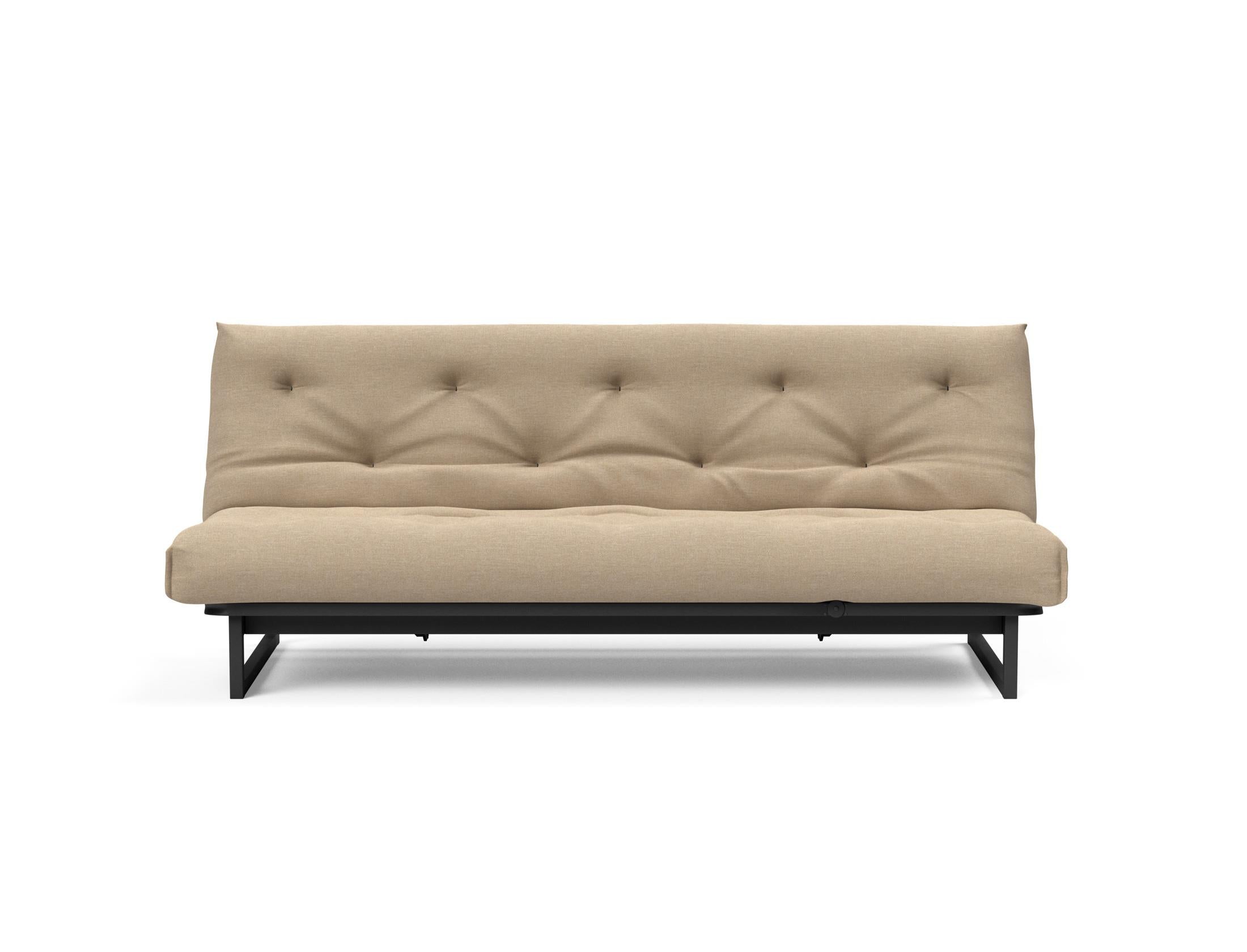 Fraction 120 Bettsofa Nordic Soft Spring: stilvolles skandinavisches Sofa, perfekt für kleine Wohnungen, vereint Komfort und Funktionalität für entspannte Nächte.
