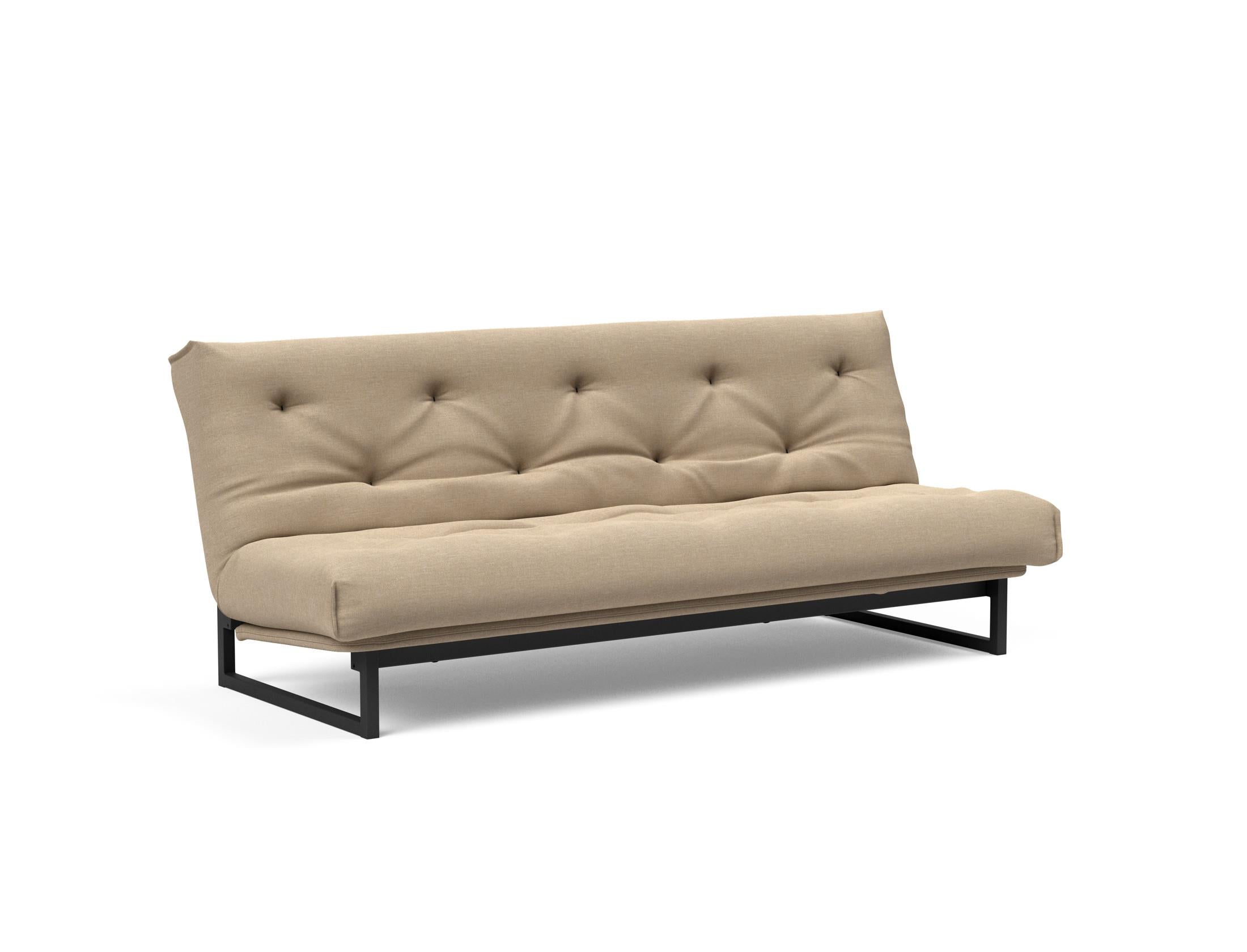 Fraction 120 Bettsofa Nordic: Stilvolles Schlafsofa mit hochwertiger Taschenfederkernmatratze. Ideal für modernes Wohnen und flexible Nutzung.