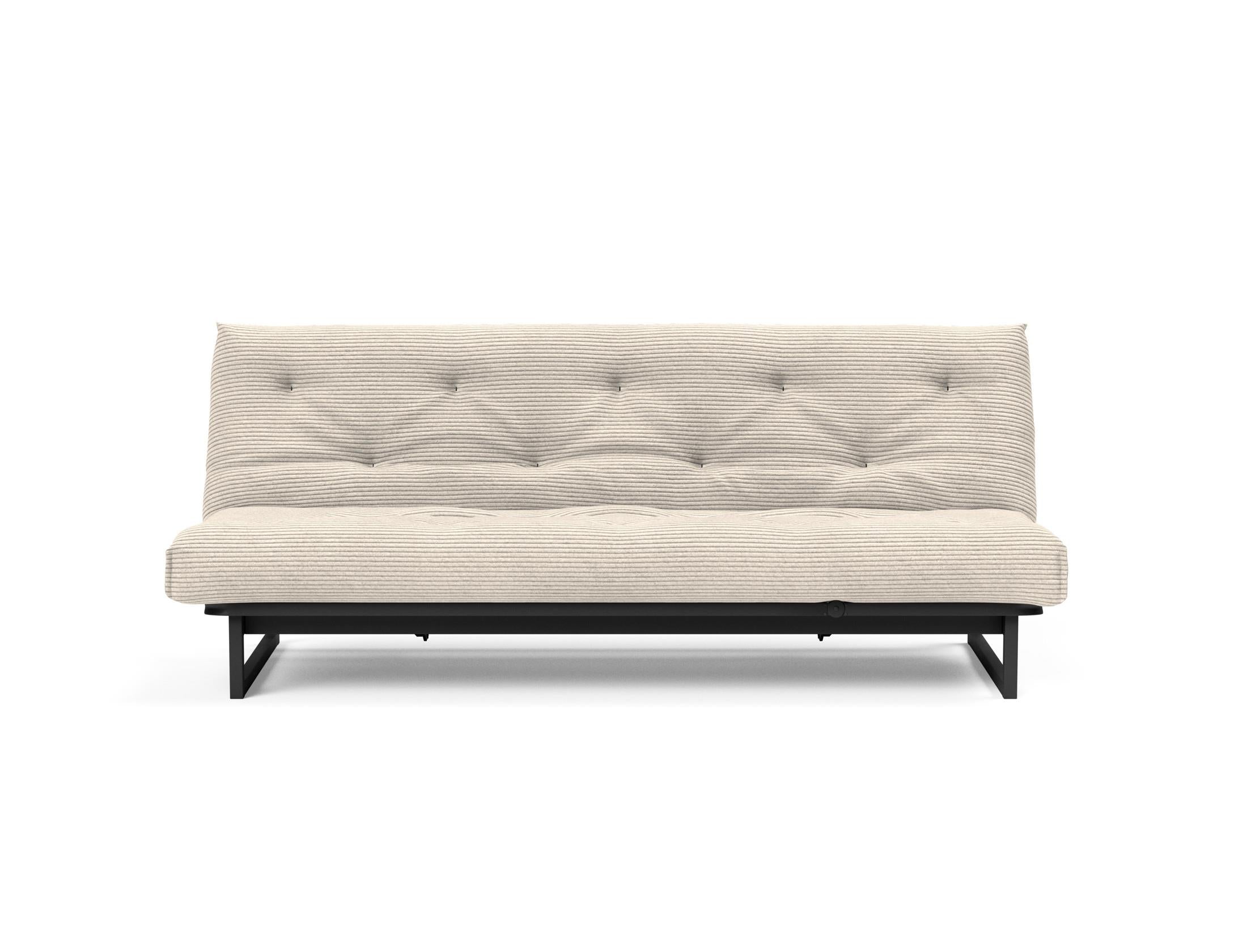 Fraction 120 Bettsofa Nordic Soft Spring: stilvolles skandinavisches Sofa, perfekt für kleine Wohnungen, vereint Komfort und Funktionalität für entspannte Nächte.