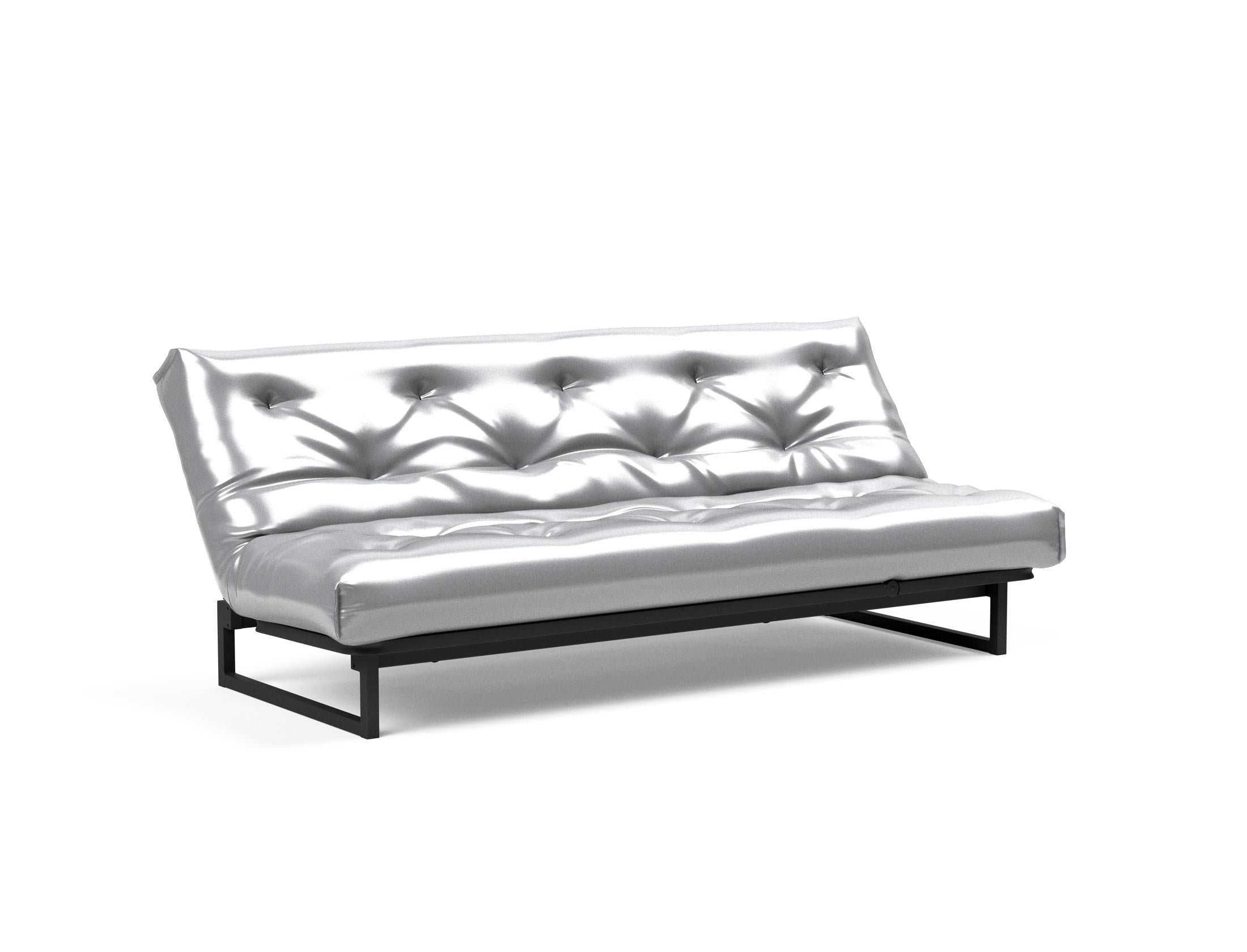 Fraction 120 Bettsofa Nordic: Stilvolles, multifunktionales Sofa für kleine Räume. Bequemes Bett mit verstellbaren Rückenlehnen und hochwertiger Matratze.