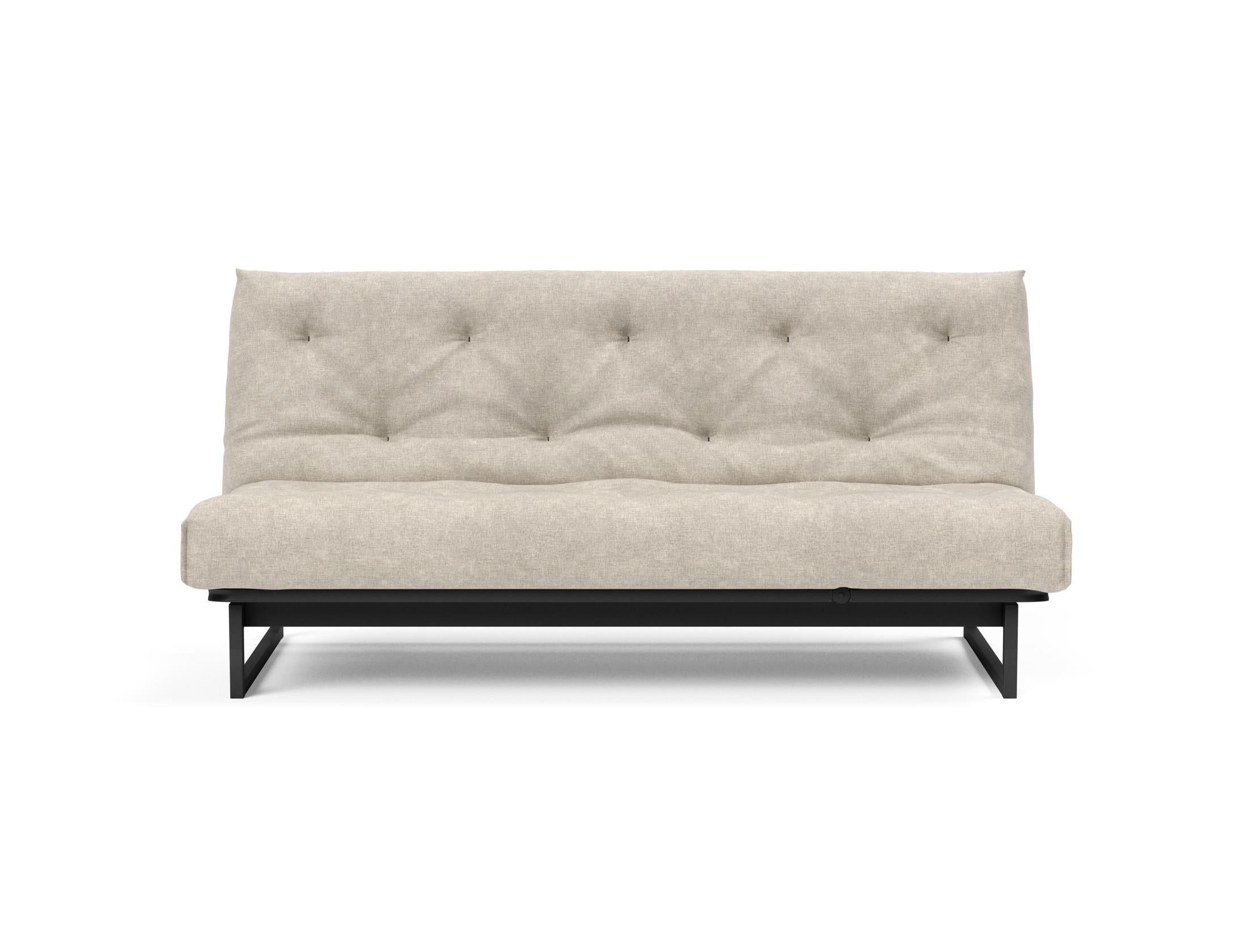 Fraction 140 Bettsofa Nordic Soft Spring: modernes skandinavisches Sofa, perfekt für kompakte Wohnräume, bietet stilvollen Komfort und praktische Schlaflösung.
