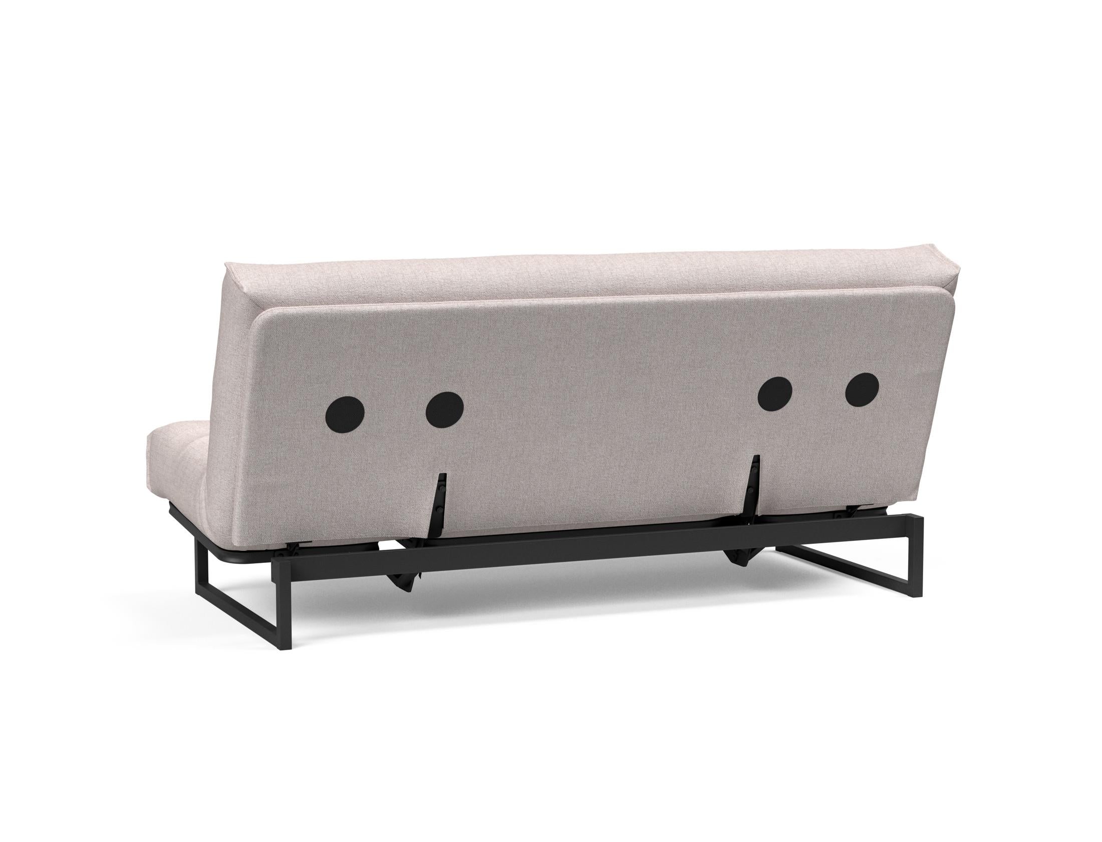 Fraction 140 Bettsofa Nordic: Elegantes, funktionales Sofa für kleine Räume, vereint skandinavisches Design mit optimalem Schlafkomfort und Flexibilität.