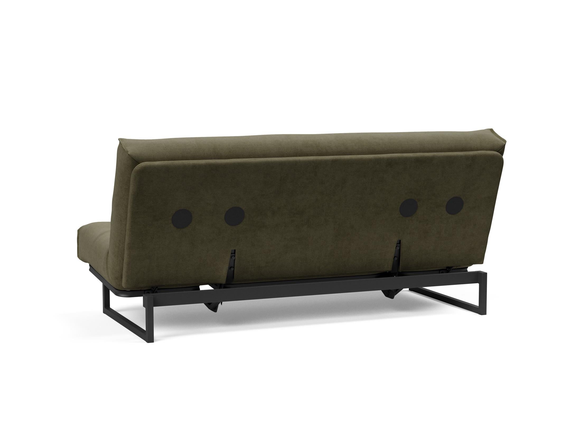Fraction 140 Bettsofa Nordic: Elegantes, funktionales Sofa für kleine Räume, vereint skandinavisches Design mit optimalem Schlafkomfort und Flexibilität.