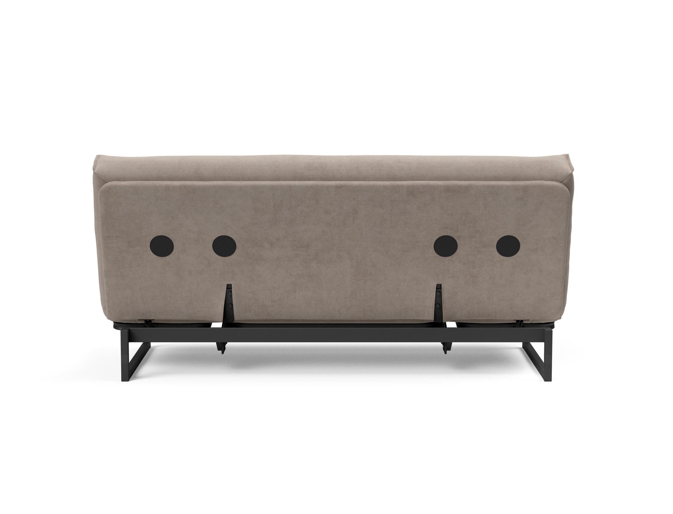 Fraction 140 Bettsofa Nordic Soft Spring: modernes skandinavisches Sofa, perfekt für kompakte Wohnräume, bietet stilvollen Komfort und praktische Schlaflösung.