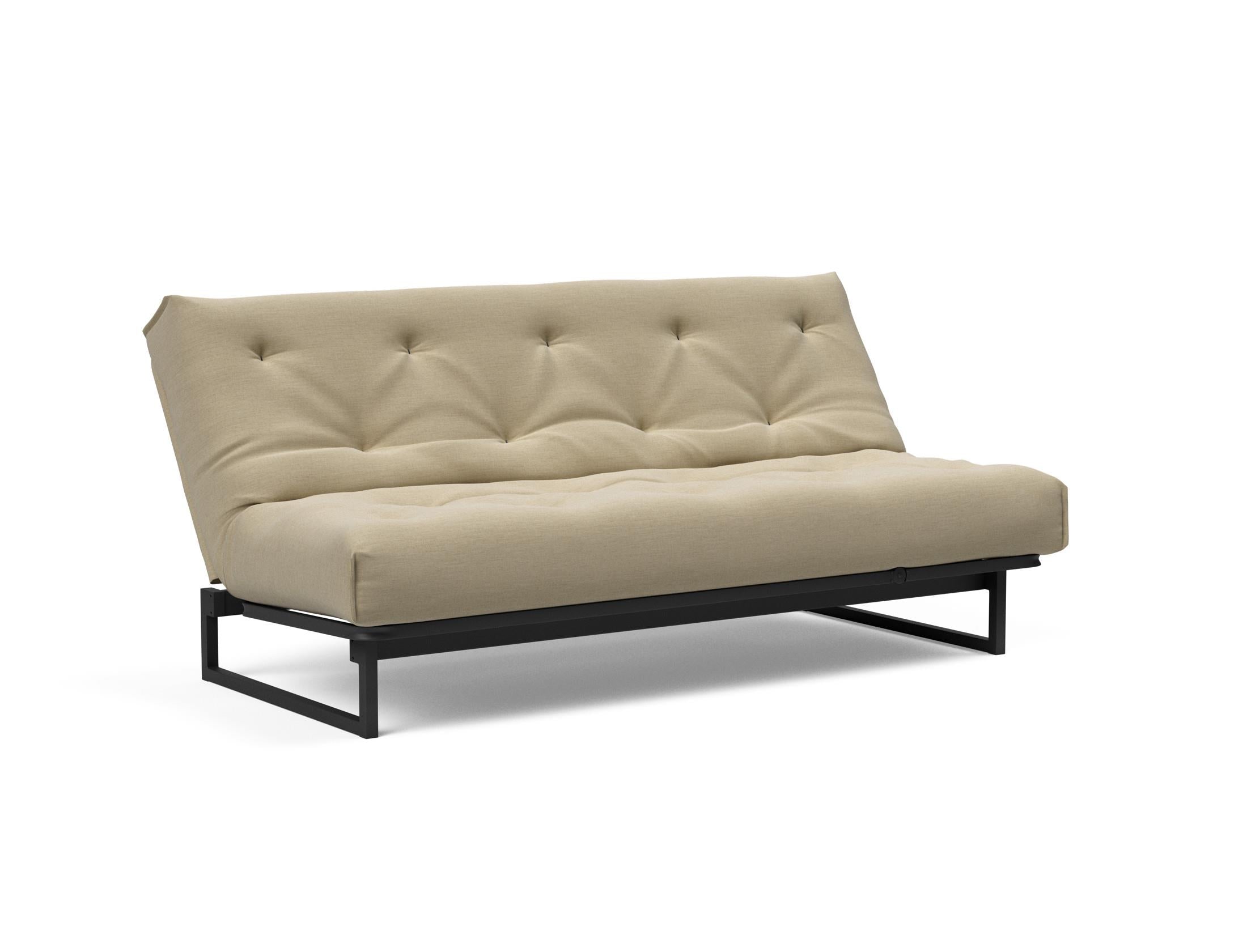 Fraction 140 Bettsofa Nordic: Stilvolles, multifunktionales Sofa für kompakte Räume, bietet höchsten Komfort und anpassbare Liegepositionen.