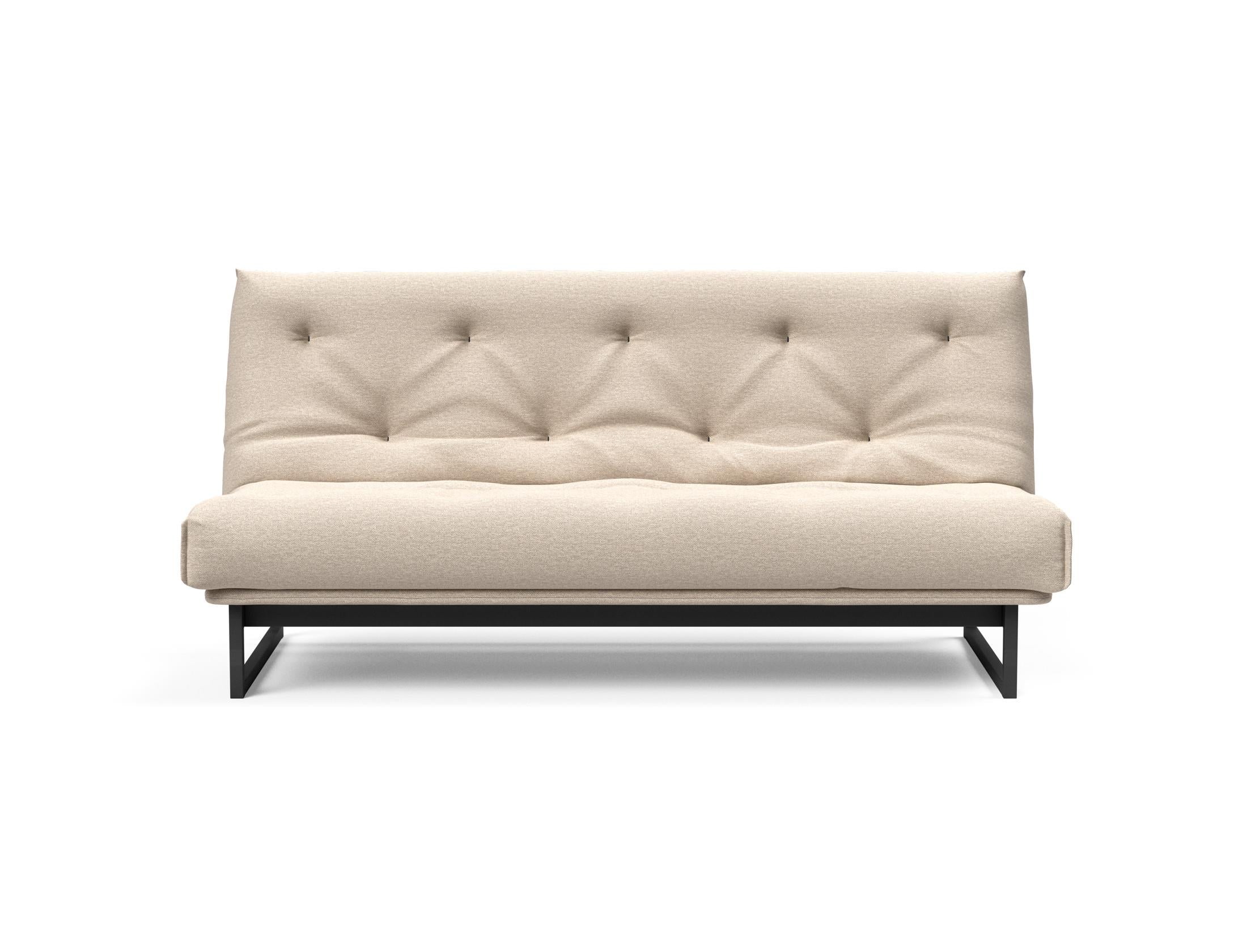 Fraction 140 Bettsofa Nordic mit Soft Spring Bezug, stilvolles und funktionales Möbelstück für gemütliche Stunden und Übernachtungen.