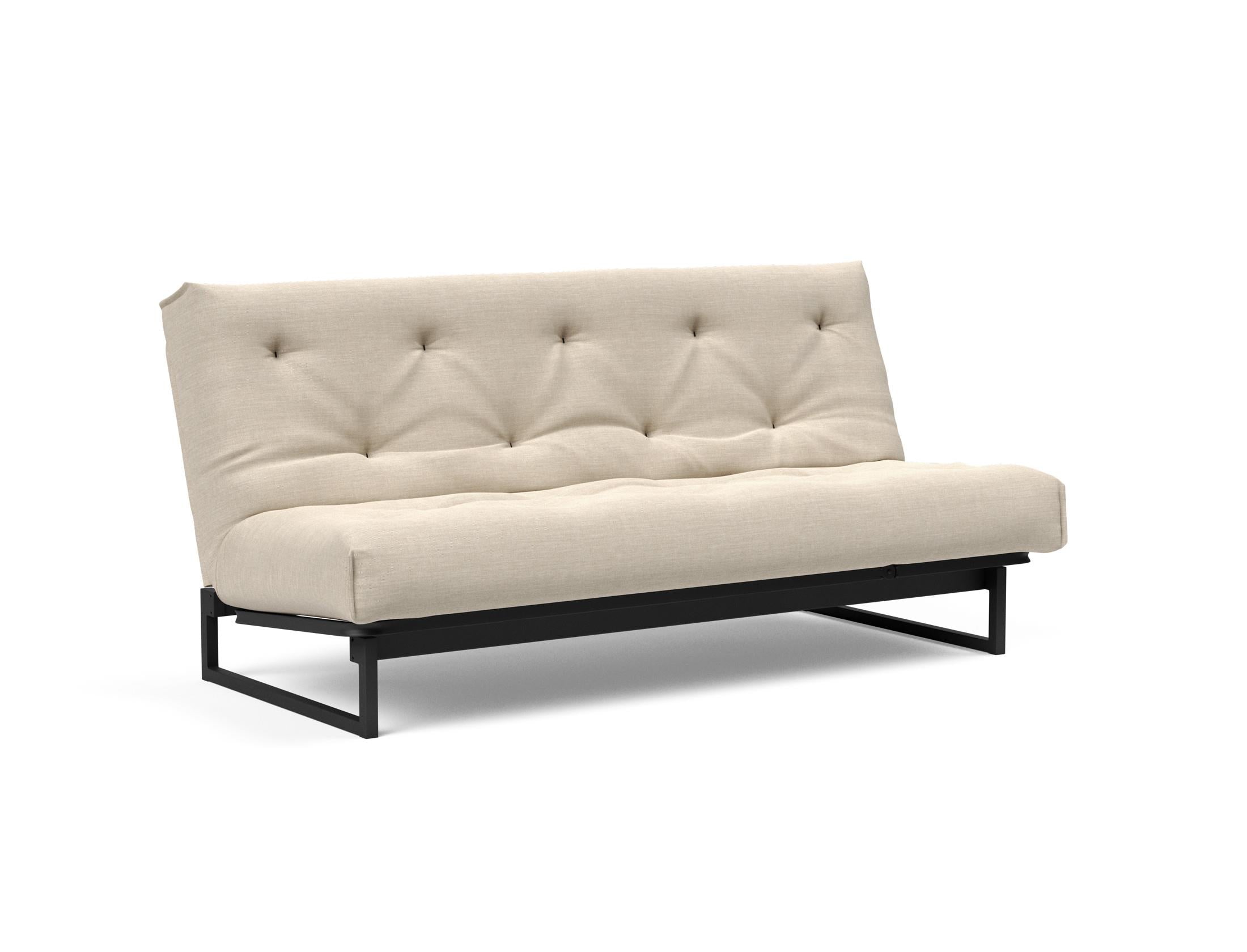 Fraction 140 Bettsofa Nordic Soft Spring: modernes skandinavisches Sofa, perfekt für kompakte Wohnräume, bietet stilvollen Komfort und praktische Schlaflösung.