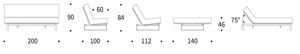 Minimum Bettsofa 140 Sharp Plus Cover Soft Spring in 318 Cordufine Beige präsentiert im Onlineshop von KAQTU Design AG. Bettsofa ist von Innovation Living