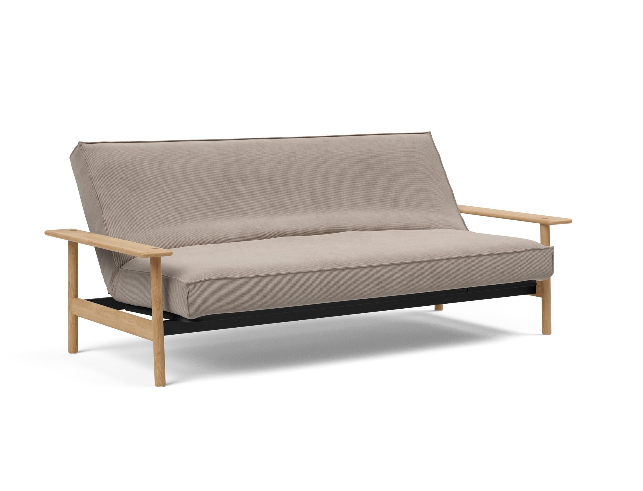 Erleben Sie das Balder Bettsofa 140 Sharp Plus Cover Soft Spring von Innovation Living – stilvolles skandinavisches Design, das Komfort und Vielseitigkeit für Ihr Zuhause bietet.