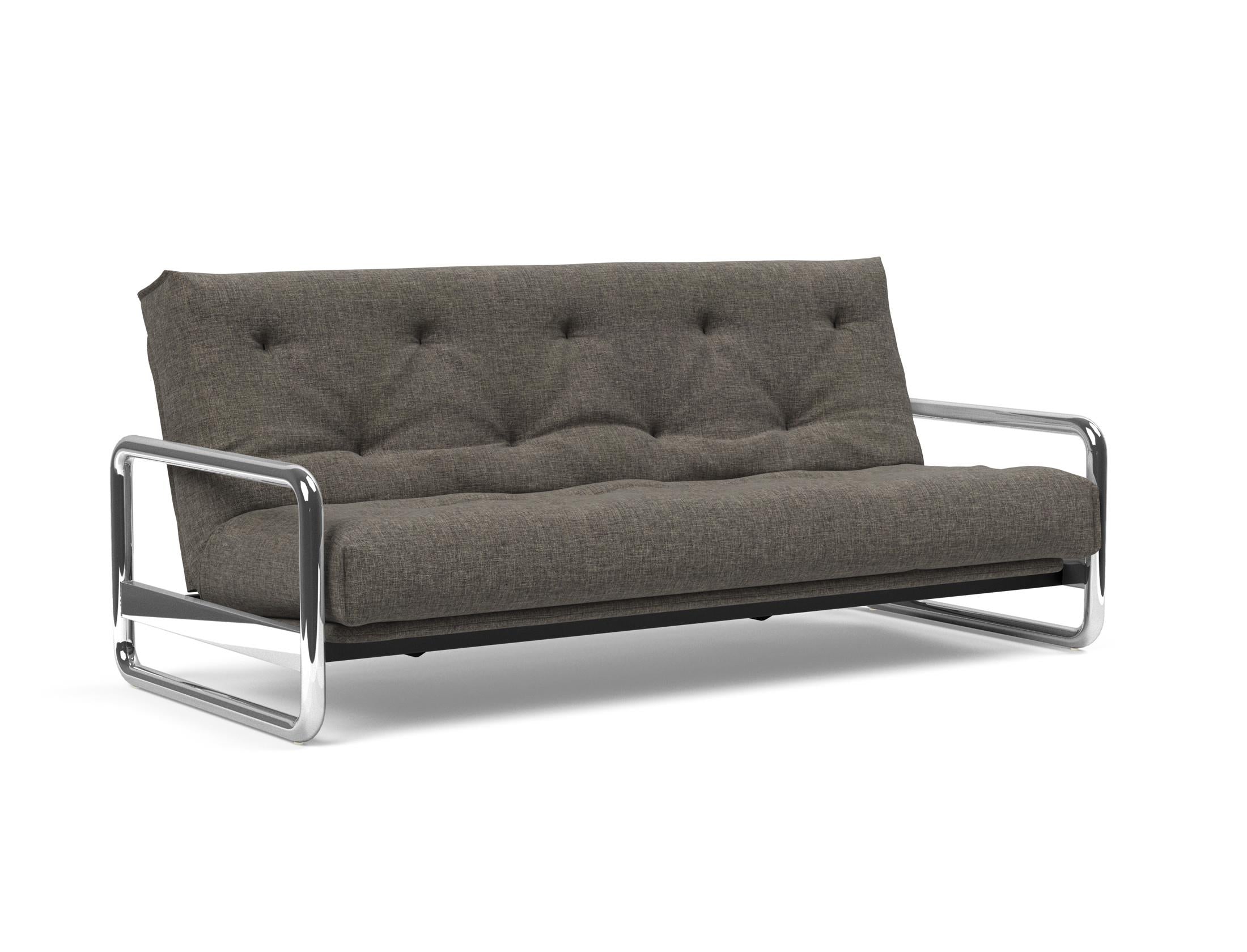 Erleben Sie das Lomira Schlafsofa 140 Nordic von Innovation Living: stilvolles Industriedesign, komfortable Soft Spring-Matratze und robuste Bauweise.