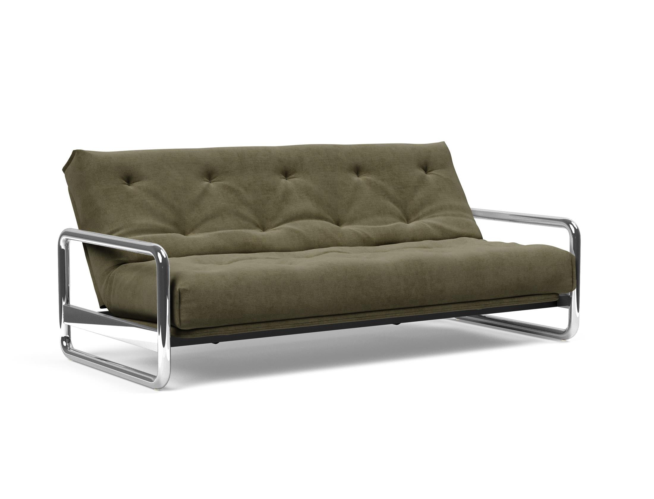 Entdecken Sie das Lomira Schlafsofa 140 Nordic von Innovation Living – stilvolles skandinavisches Design trifft auf höchsten Schlafkomfort mit Soft Spring Bezug.