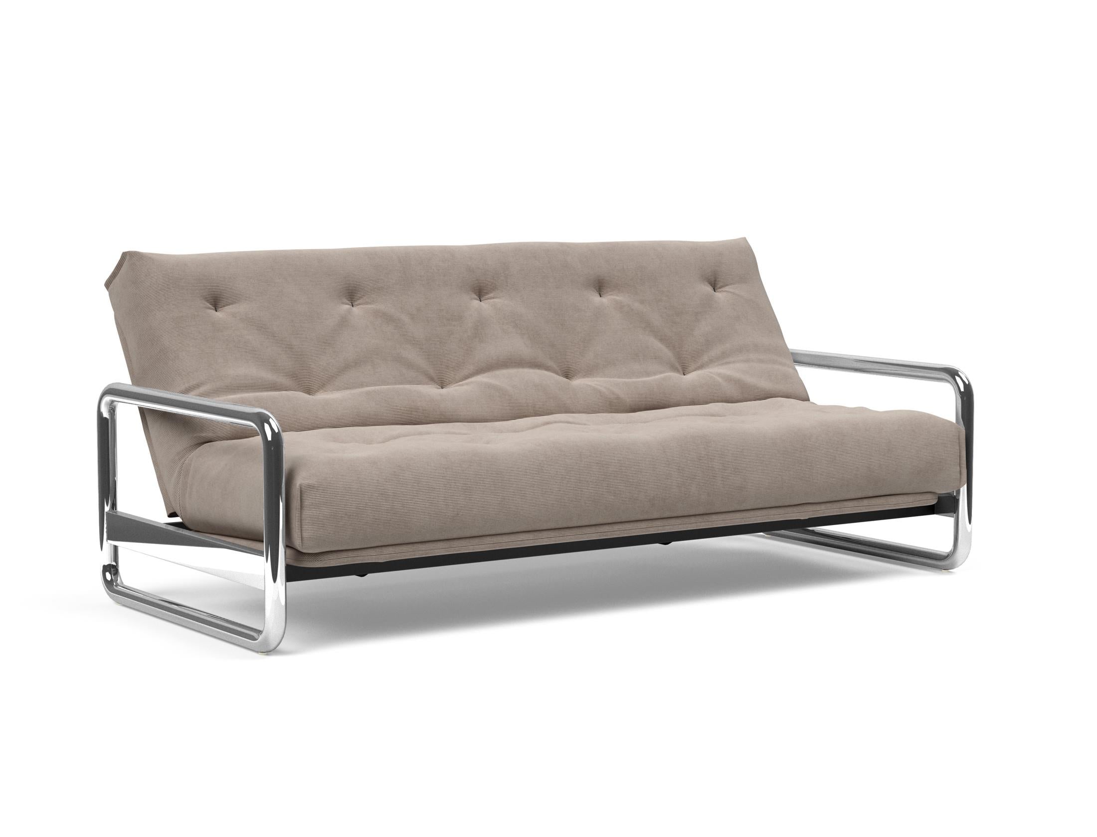 Entdecken Sie das Lomira Schlafsofa 140 Nordic von Innovation Living – stilvolles skandinavisches Design trifft auf höchsten Schlafkomfort mit Soft Spring Bezug.