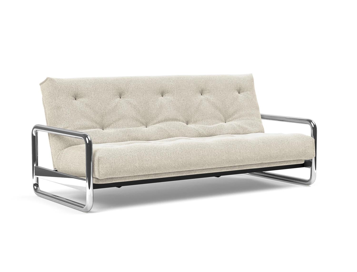 Entdecken Sie das Lomira Schlafsofa 140 Nordic von Innovation Living – stilvolles skandinavisches Design trifft auf höchsten Schlafkomfort mit Soft Spring Bezug.