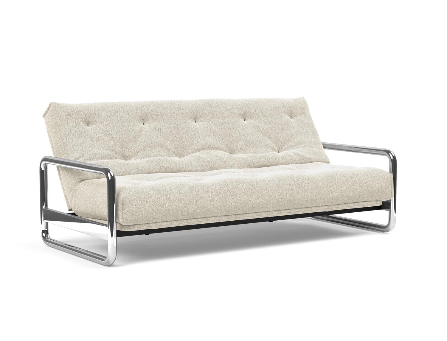 Entdecken Sie das Lomira Schlafsofa 140 Nordic von Innovation Living – stilvolles skandinavisches Design trifft auf höchsten Schlafkomfort mit Soft Spring Bezug.