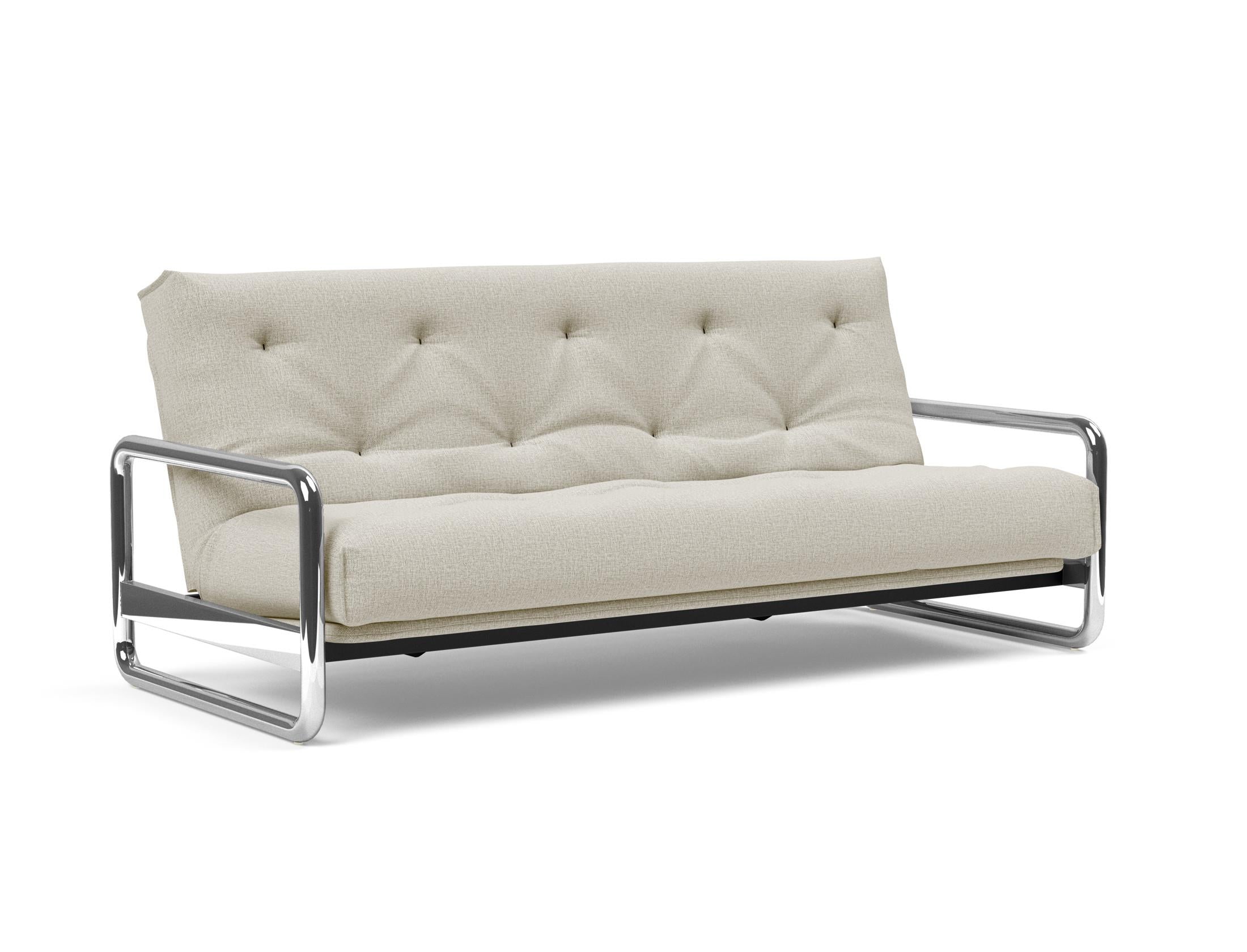 Erleben Sie das Lomira Schlafsofa 140 Nordic von Innovation Living – elegantes skandinavisches Design und optimaler Komfort dank Soft Spring Bezug.