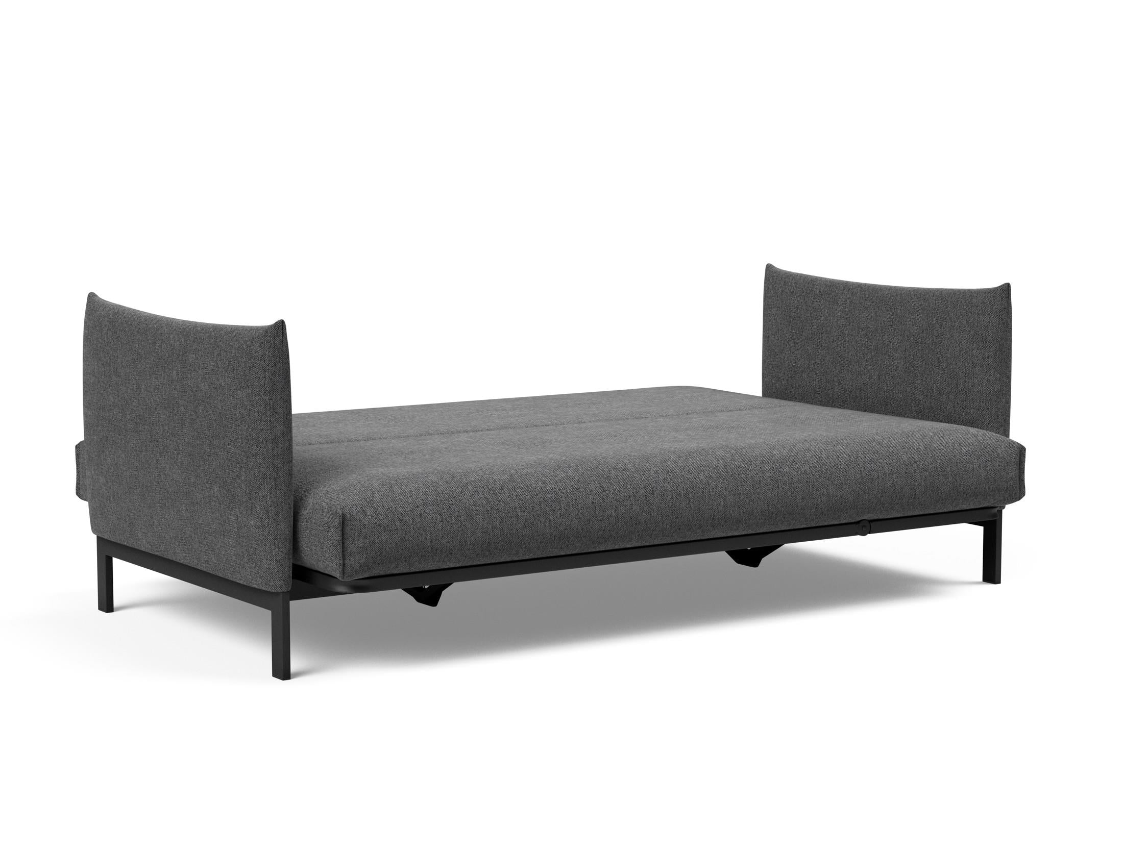 Erleben Sie das Junus 140 Bettsofa Nordic Cover von Innovation Living – eine elegante Lösung für Sitzen und Schlafen, ideal für kleine Räume.