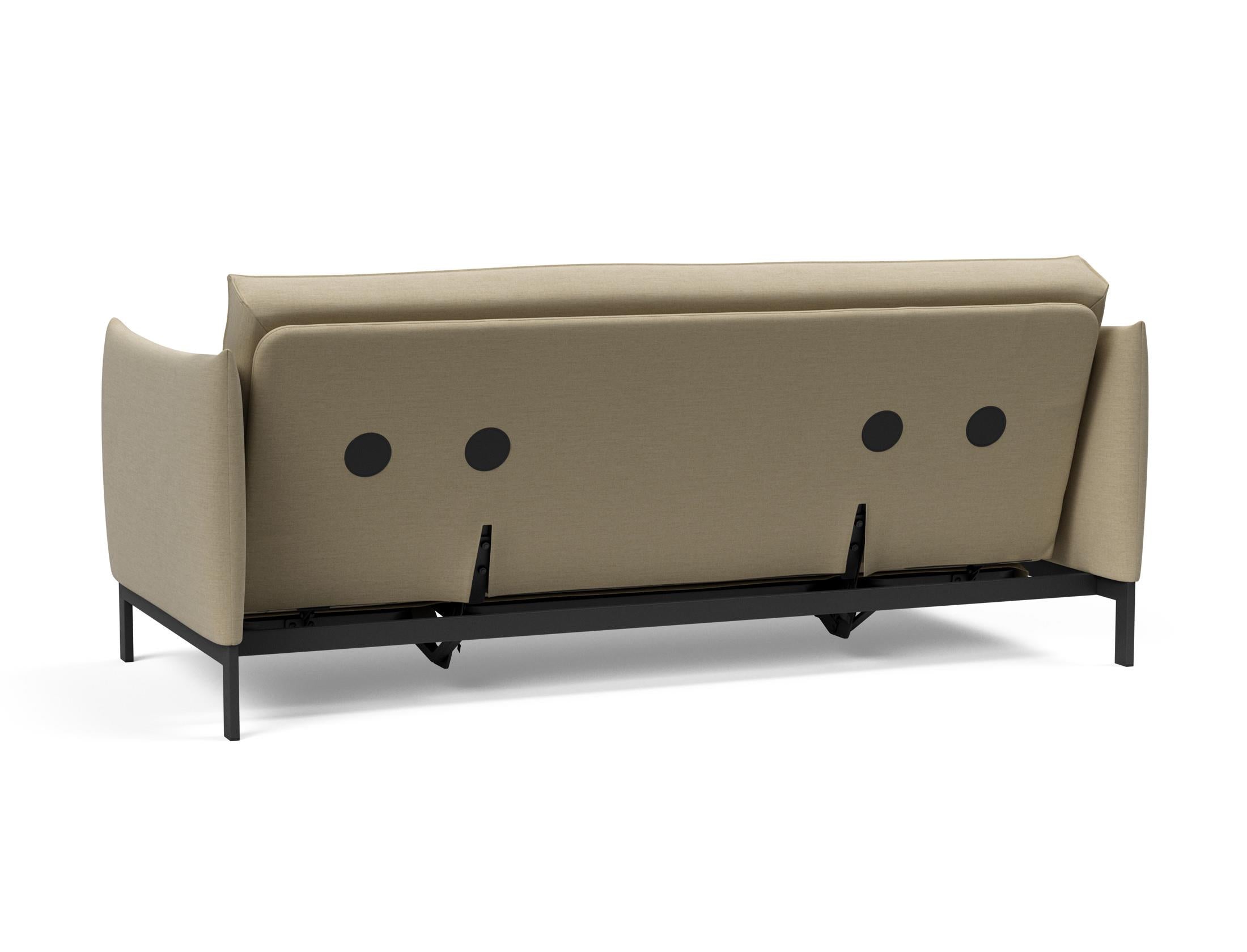 Erleben Sie das Junus 140 Bettsofa Sharp Plus Cover – modernes dänisches Design, abnehmbarer Bezug und luxuriöse Soft Spring Matratze für optimalen Komfort.