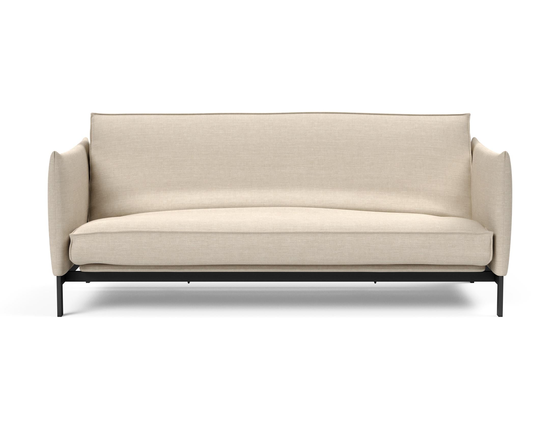 Elegantes Junus 140 Bettsofa mit hochwertigem Sharp Plus Bezug und stabiler Soft Spring Konstruktion, ideal für stilvolle Wohnräume.