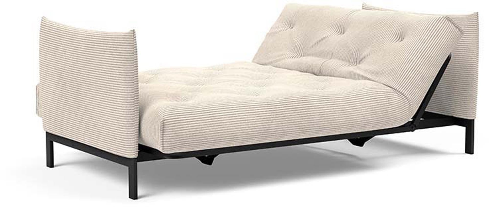 Das Junus 140 Bettsofa Nordic von Innovation Living: modernes Design, Komfort, Funktionalität, ideal für kleine Räume, Schlafen und Entspannen.