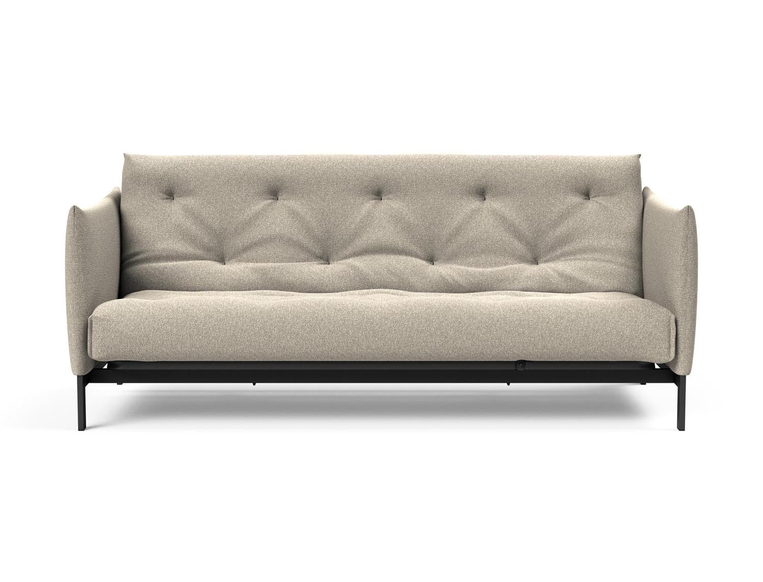 Stylisches Junus 140 Bettsofa im skandinavischen Stil, ideal für kleine Räume, bietet vielseitige Nutzung und hohen Sitzkomfort.