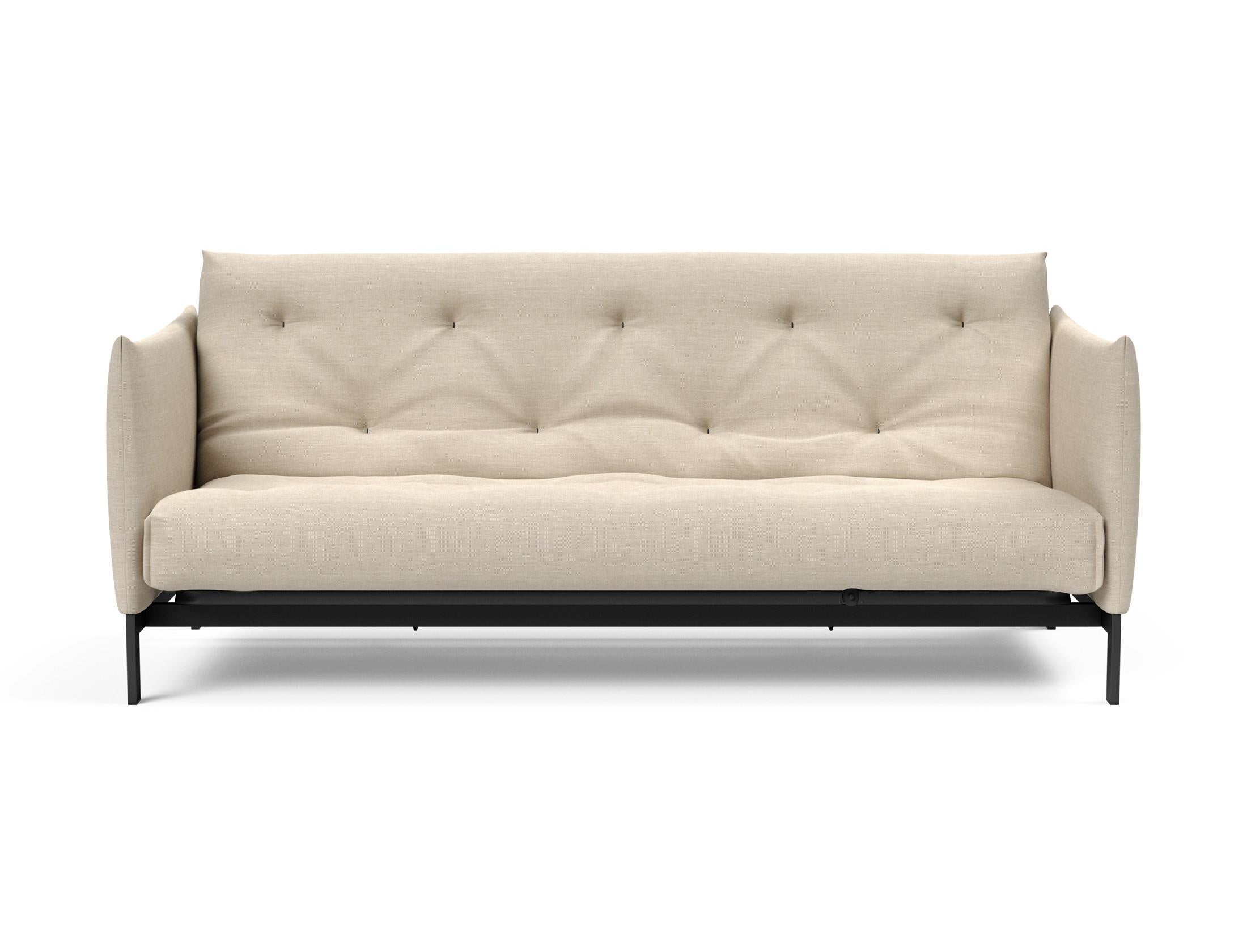 Modernes Junus 140 Bettsofa im Nordic Design, perfekt für kompakte Wohnräume, vereint Funktionalität und eleganten Komfort.