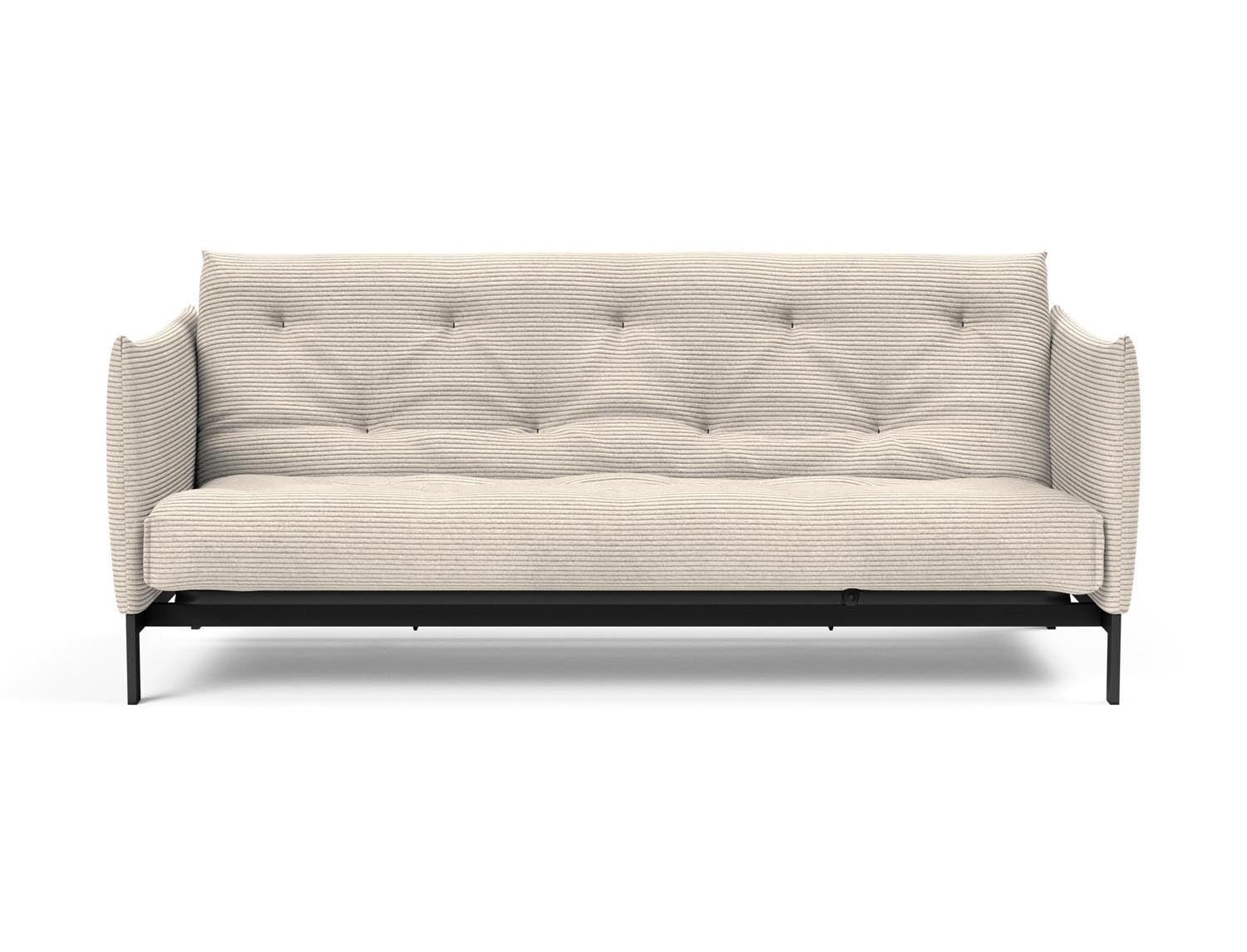 Stylisches Junus 140 Bettsofa im skandinavischen Stil, ideal für kleine Räume, bietet vielseitige Nutzung und hohen Sitzkomfort.