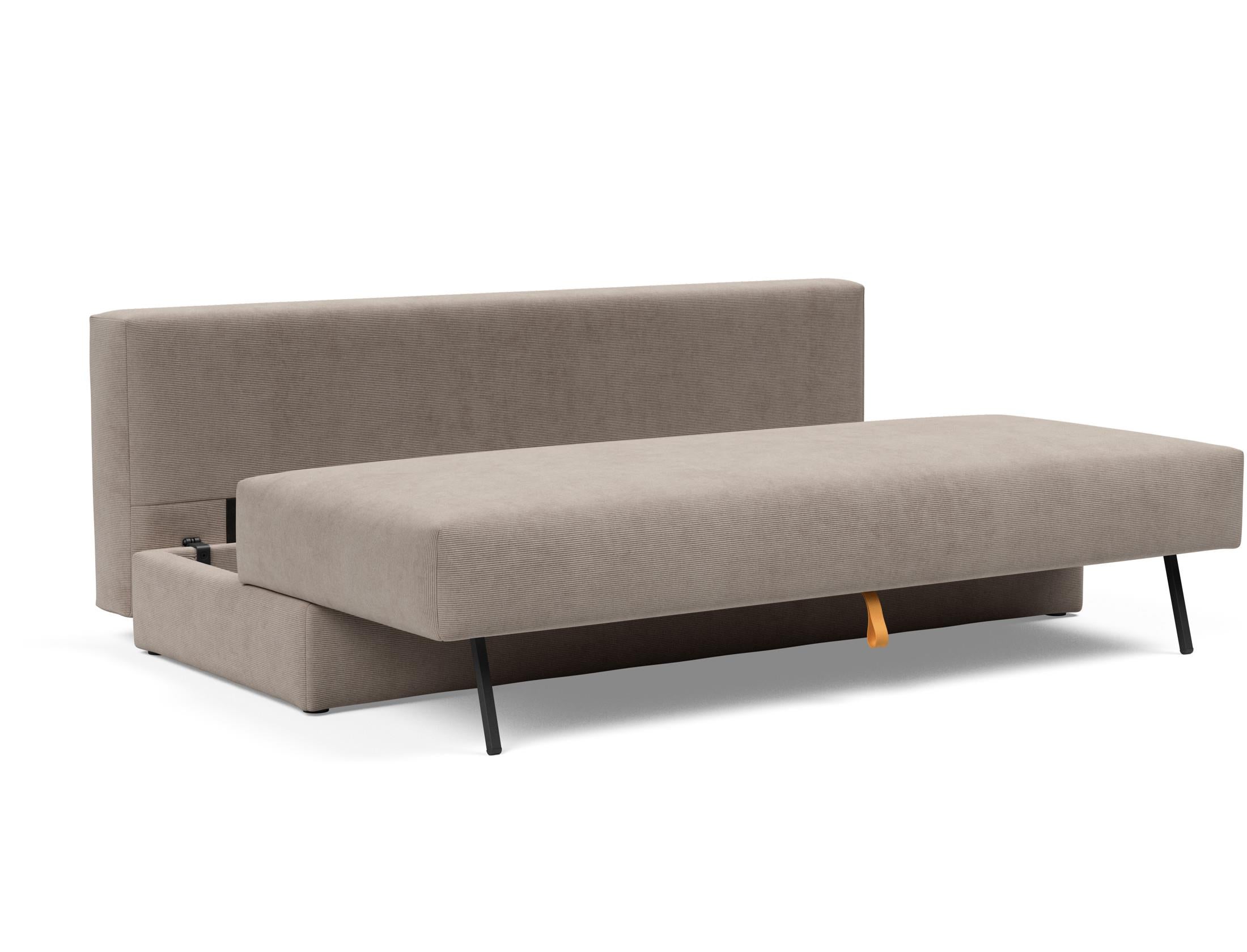 Osvald Sofabett 150: Elegantes Schlafsofa mit praktischem Stauraum. Ideal für kompakte Wohnräume, verwandelt sich schnell in ein gemütliches Bett.
