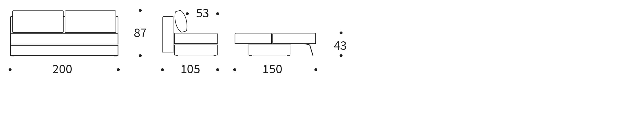 Osvald Sofabett 150: Elegantes Schlafsofa mit praktischem Stauraum. Ideal für kompakte Wohnräume, verwandelt sich schnell in ein gemütliches Bett.