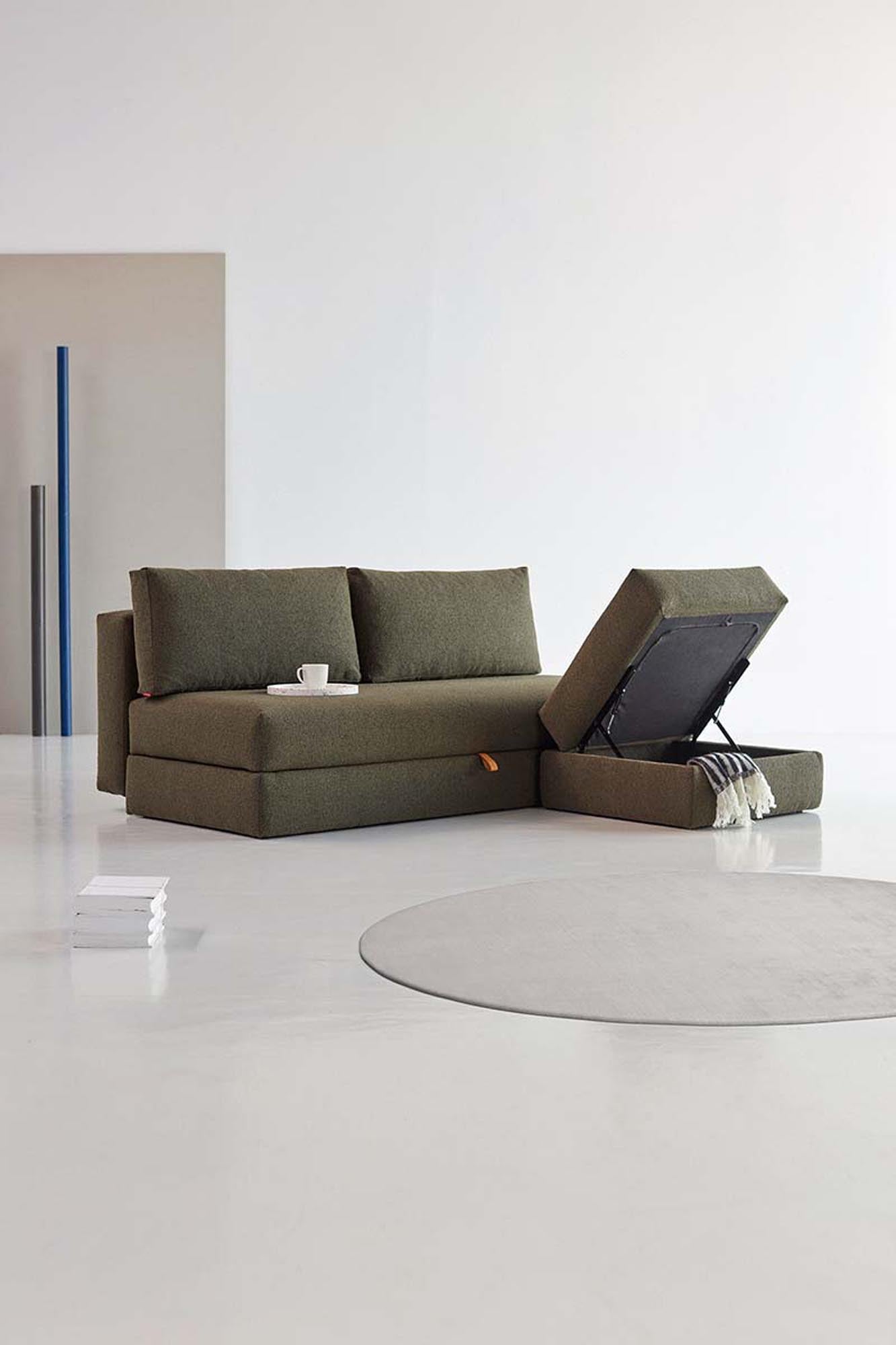 Das Osvald Sofabett 150 von Innovation Living vereint modernes Design mit praktischer Funktionalität – perfekt für kleine Räume und Gäste.